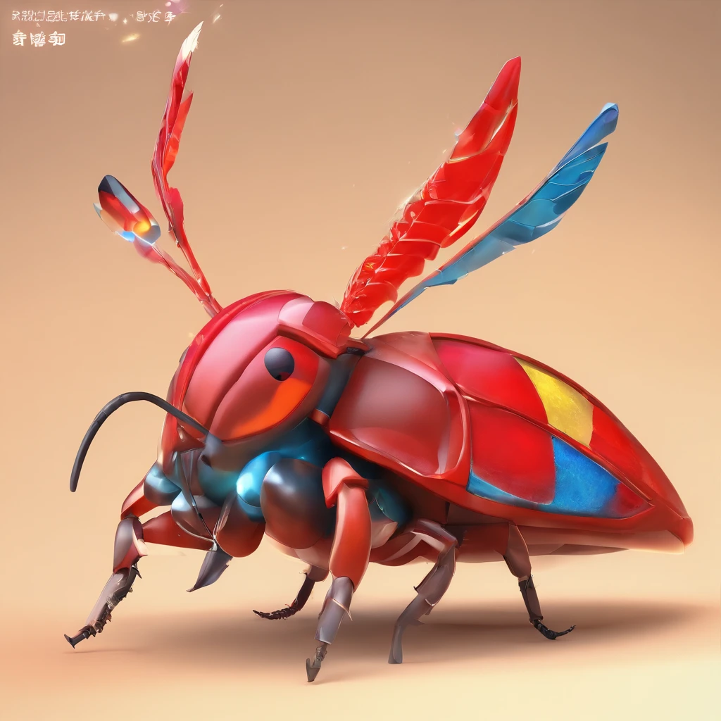 Glossy and delicate,clean back ground, Good luster, 3D rendering of a,Best Quality、The hero of the story is「Ruby Sobimusi」It is a character called、Ruby Sobi Mushi、Has a small body and a glowing appearance of a beautiful red color、She's one of the most special of the Sobimusi.、Respected by other insects、Ruby Sobi Mushi、Embracing Diversity、He has a personality that values friendship.、It will be an opportunity to throw a party。While she has a small body、Demonstrate great ideas and leadership in the party、Have a good time with diverse insects、This young story、Ruby sobimusi symbolizes diversity、Respecting Diversity for Children、It's clear that you're a key character that shows the importance of working together