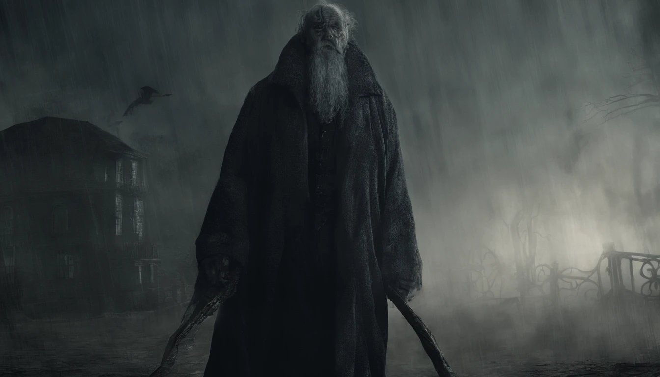Old gentleman with a goatee, 8K分辨率,Wallpaper masterpiece,Best quality,digitial painting,Highly meticulous,Ultra high quality