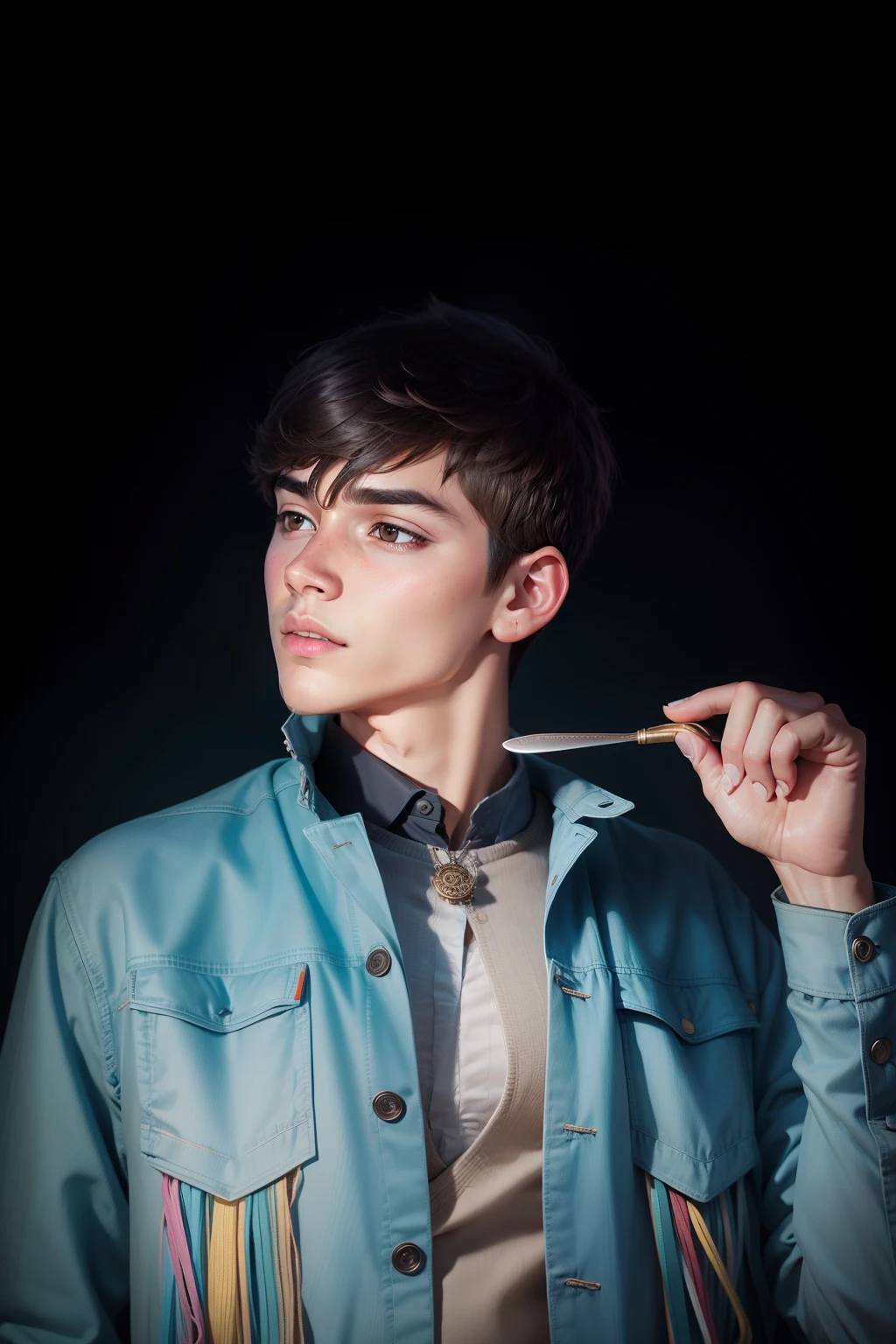 Chenge background real face smart boy High quality full realistic realistic i