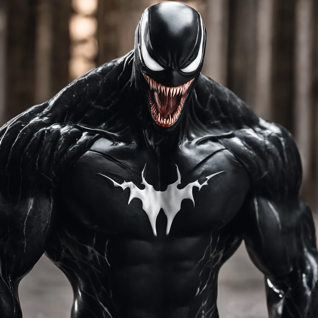 venomize,symbiote,Human perspective,Humanoid robots,Male，Black body,Dripping,Sweat,Wet,Open mouth,Blood basin mouthful，Sharp teeth,Long tongue,There is mucus on the tongue，Muscular male,large pecs，Abs are prone to negative skin,Black and blue body，Sweat，Mucus attaches to the body，Greasy and shiny body，Majestic body，Giant body，perfect bodies，Shark line diagram，Whole body diagram，Wide feet，Inverted trapezoid，Stout arms，Stout body，The body arches slightly forward，The whole body is covered with black mucus，venom symbiote，The symbiote is a part of you,The ，The erection， is everywhere