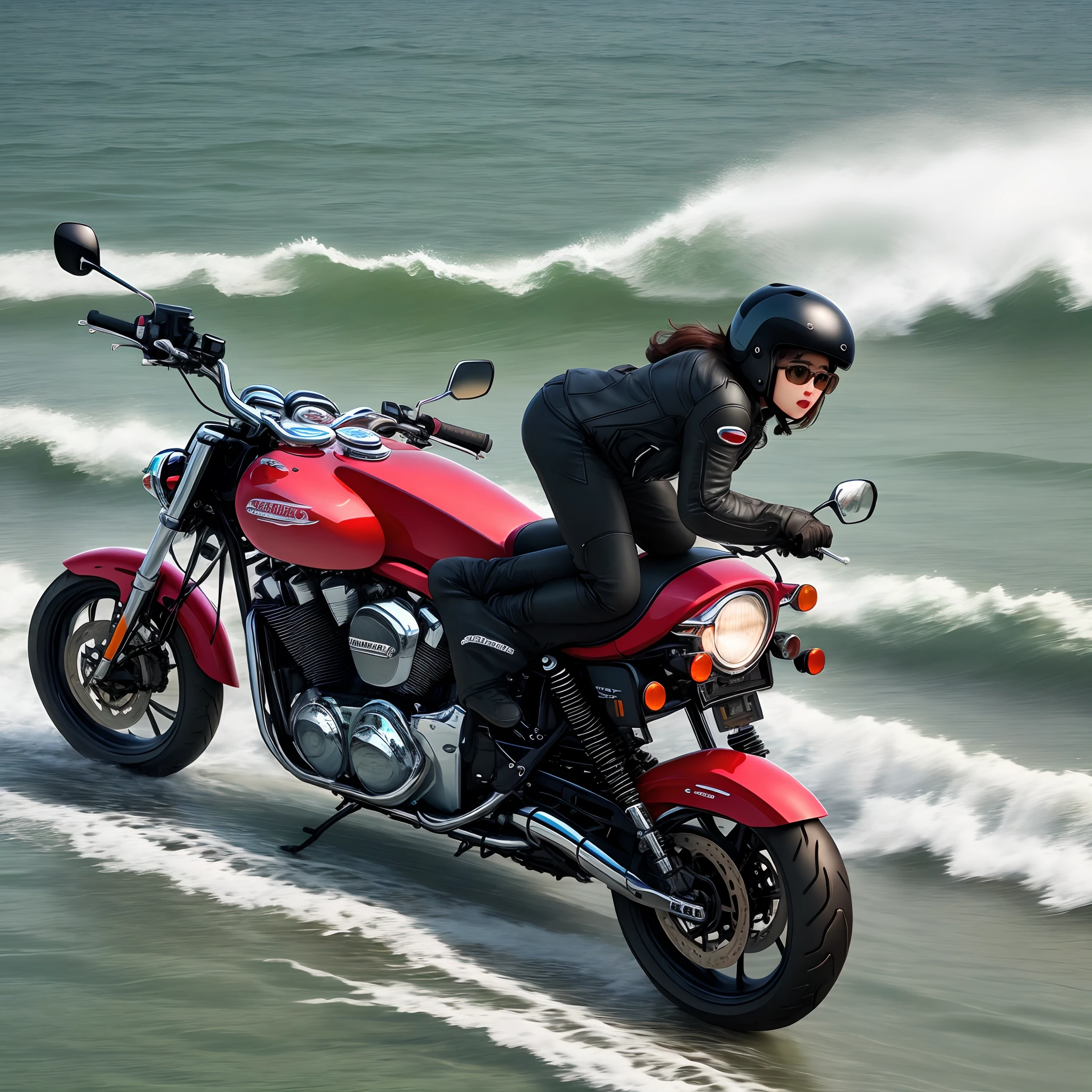 Motorcycle on the water