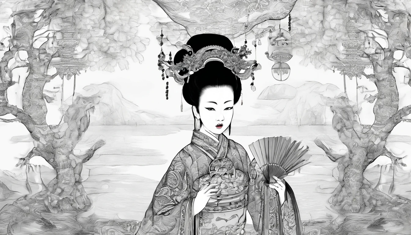 China-style,Tang dynasty girl,Hanfu,Cute and cute,A ball head,Take a bunch of sugar gourds,The lively streets of Chang'an,eery,Full body like,Detailed and accurate,depth of fields,8K,A high resolution,tmasterpiece,Beautiful wallpapers,high qulity,high detal,s the perfect face,offcial art,blur backgroun, --Niji 5 --Q 2