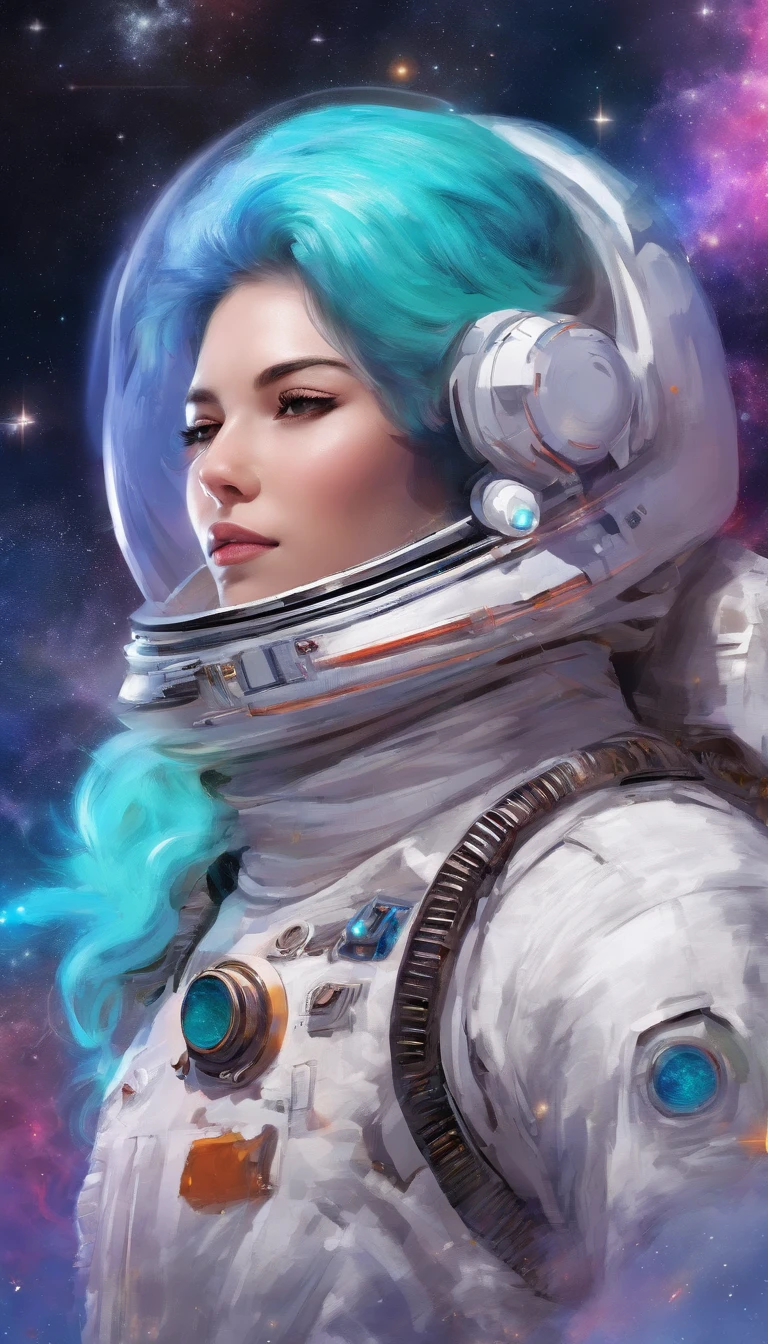 Masterpiece, Best quality, spring outfit, Colorful hair, En plein air,Cloud ,Upper body,