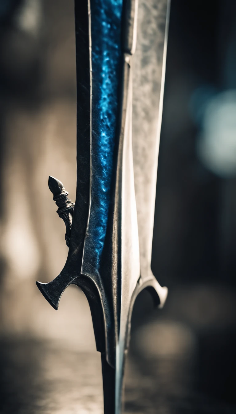 a big withe legendary sword with blue details