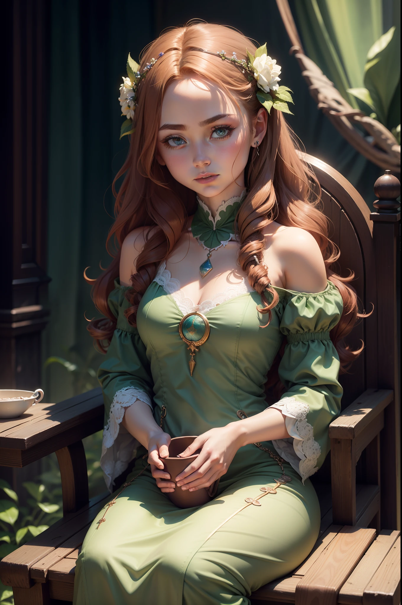Her hands holding a flower pot