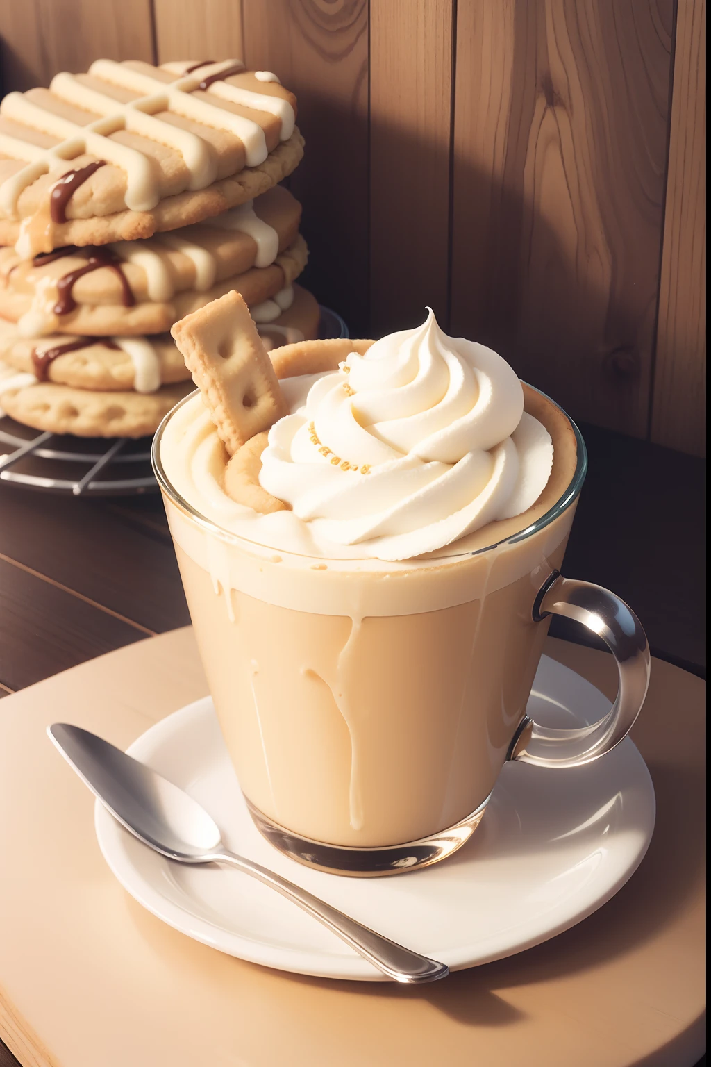 Try our new Custard Cream Latte And get a free biscuit on the side