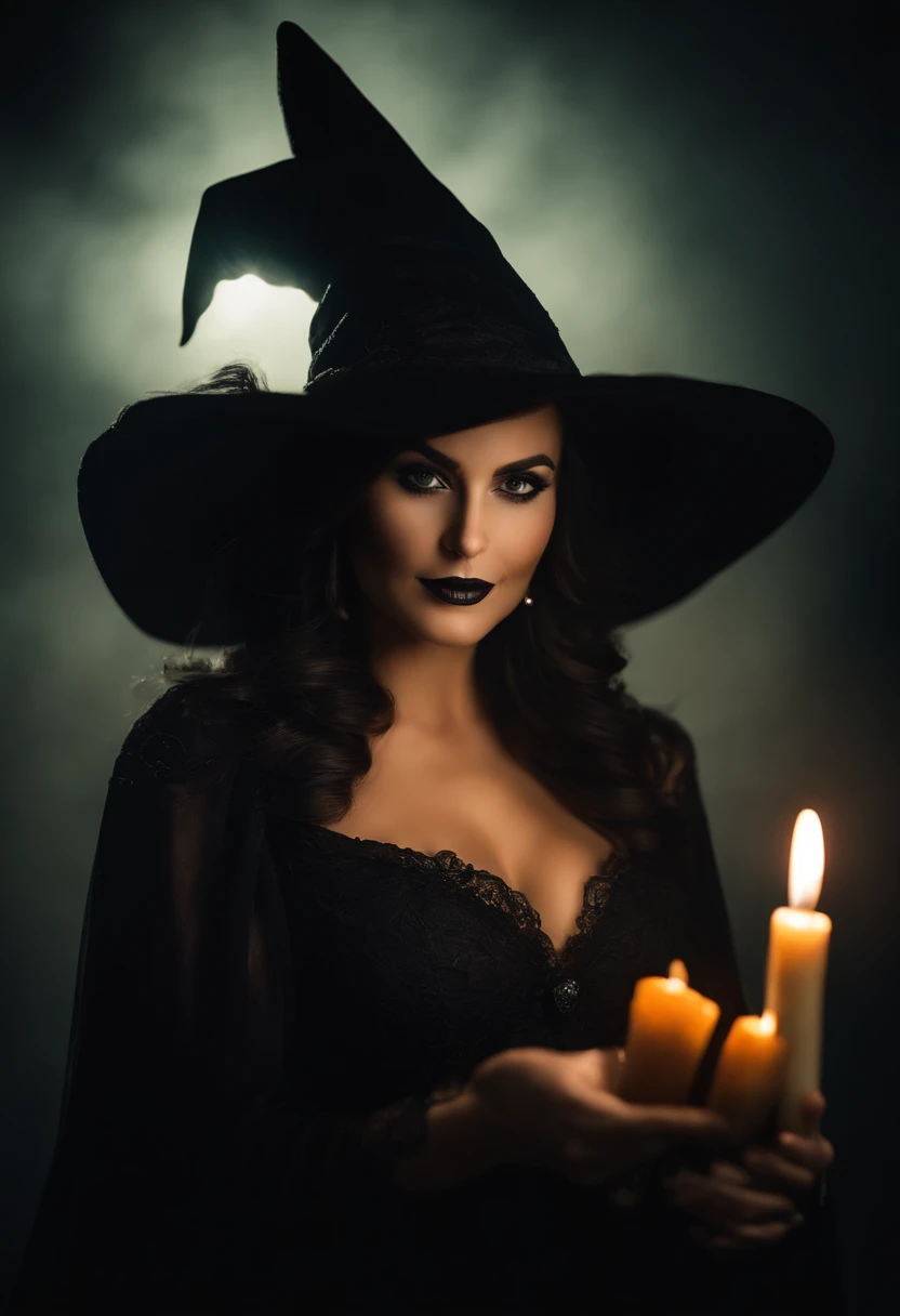 Several women in witches' costumes posing for a photo with candles, Bruxas, dia das bruxas, Atmosfera de Halloween, O Conselho das Cadelas Assustadoras, editing, halloween celebration, Shutterstock, wearing the hat of the Elementor, a character from the Harry Potter film;, wearing a witch's hat, black magic spells, Noite de Halloween, exclusivo, Roupa de bruxa, tema dia das bruxas, beautiful witch spooky female, witch foam hats, Harry Potter elementor hat