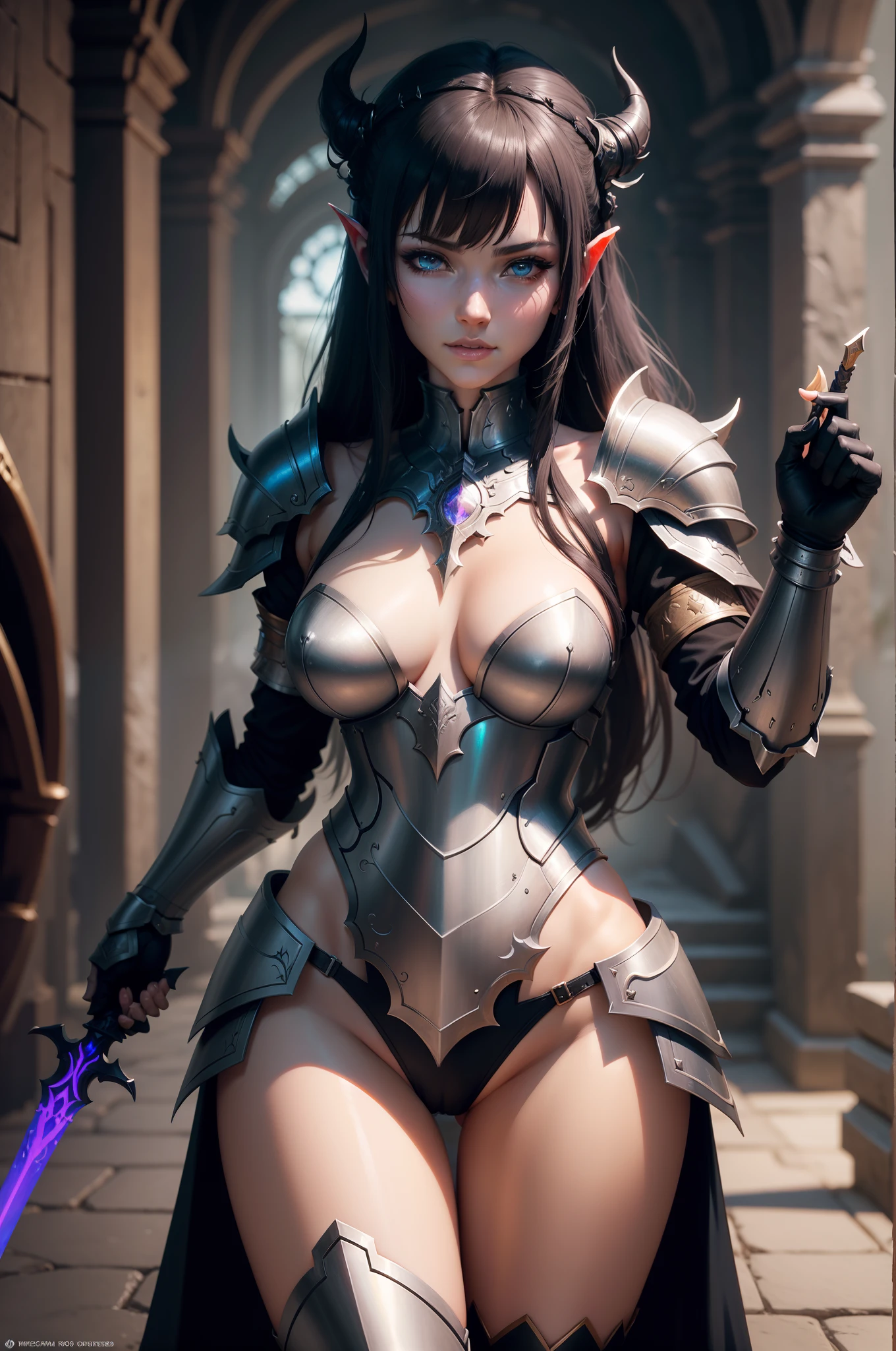 8K,Alafed woman in armor posing for photo with sword and armor, 2. 5 d cgi anime fantasy artwork, fanart best artstation, Detailed Digital Anime Art, detailed fantasy art, 4K fantasy art, digital fantasy art ), wlop rossdraws, chengwei pan on artstation, armor girl, epic fantasy art style, a beautiful succubus　Beautiful expression　超A high resolution　super precision　real looking skin　Face like the real thing　precise５More on finger hands