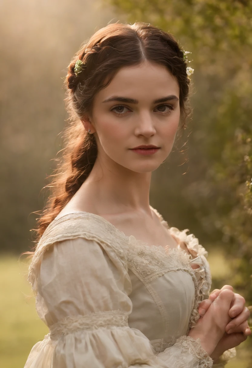 (((uma ferida avermelhada profunda atravessa sua bochecha esquerda))) tez justa, mulher em torno de 19 anos, cabelos pretos naturais, olhos verdes distintos, vintage neoclassical wearing, slender and graceful, Beautiful, luz de velas em um ambiente palaciano, Ultra sharp focus, tiro realista, roupas femininas regenciais, jane austen, cores tetradicas (cicatriz:1.4)
