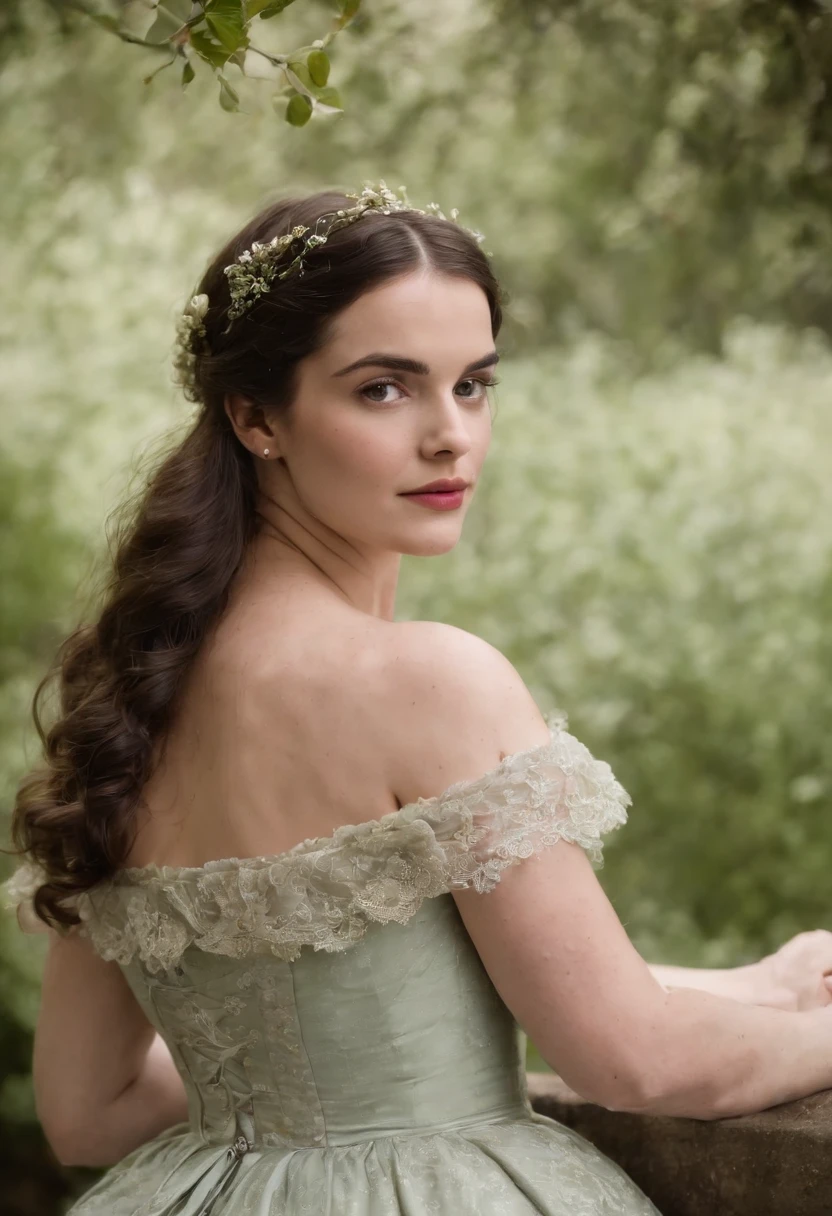 (((uma ferida avermelhada profunda atravessa sua bochecha esquerda))) tez justa, mulher em torno de 19 anos, cabelos pretos naturais, olhos verdes distintos, vintage neoclassical wearing, slender and graceful, Beautiful, luz de velas em um ambiente palaciano, Ultra sharp focus, tiro realista, roupas femininas regenciais, jane austen, cores tetradicas (cicatriz:1.4)