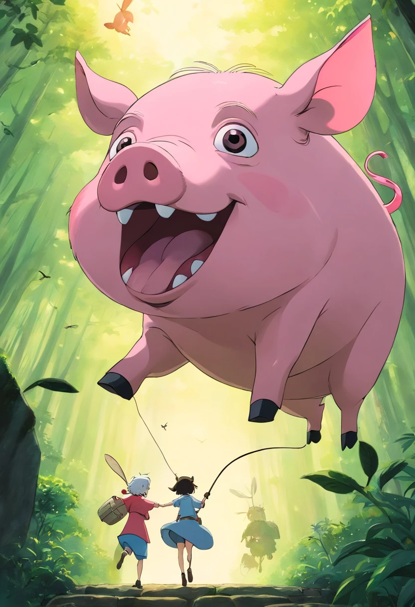 Pink pig vs. black mosquito