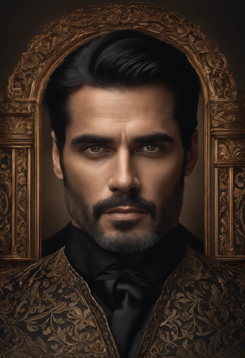 a realistic photo of a elegant man, 40 years, dark eyes, black hair, intricate details, 8k post production, high resolution, hyperdetailed, trending on artstation, sharp focus, studio photo, intricate details, highly detailed