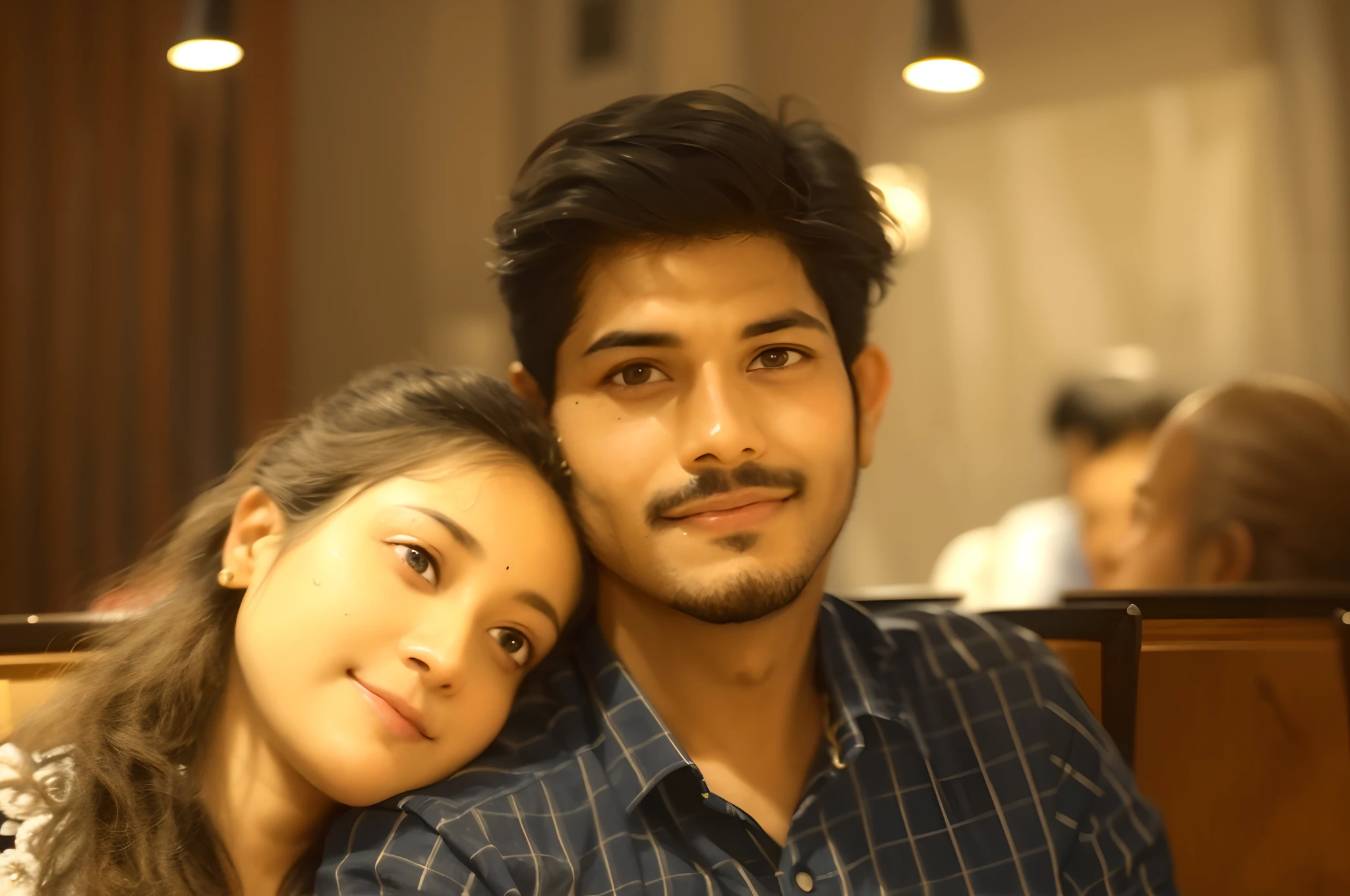 they are sitting at a table with a plate of food, jayison devadas, lovely couple, candid picture, taken with sony a7r camera, jayison devadas style, taken with canon eos 5 d mark iv, photo taken with sony a7r camera, couple, candid photo, taken with the best dlsr camera, photo taken with canon 5d