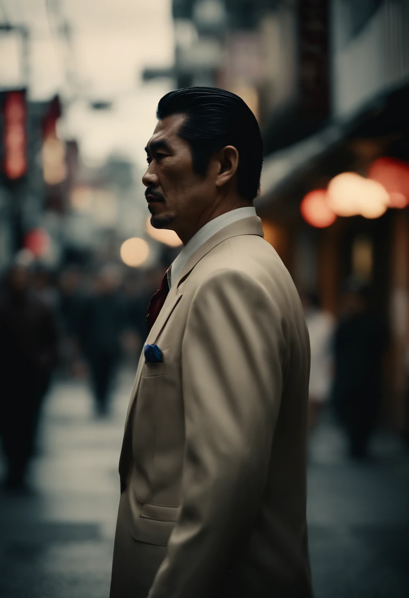 Arafed man in a suit and tie standing in a city street - SeaArt AI