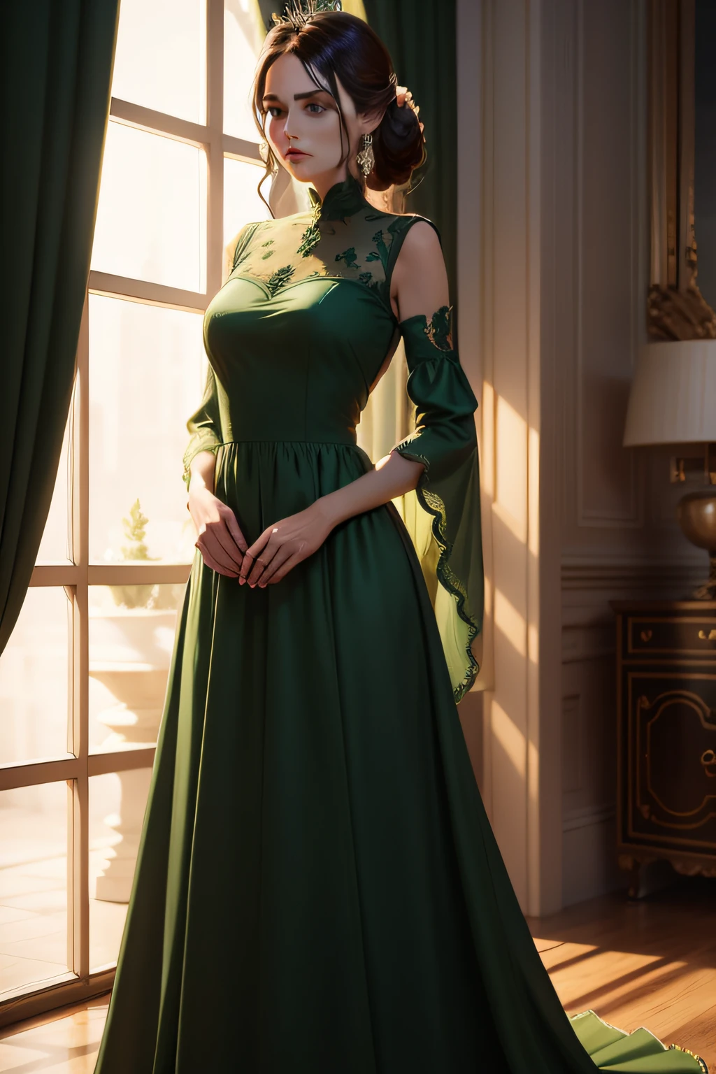 green long dress royal