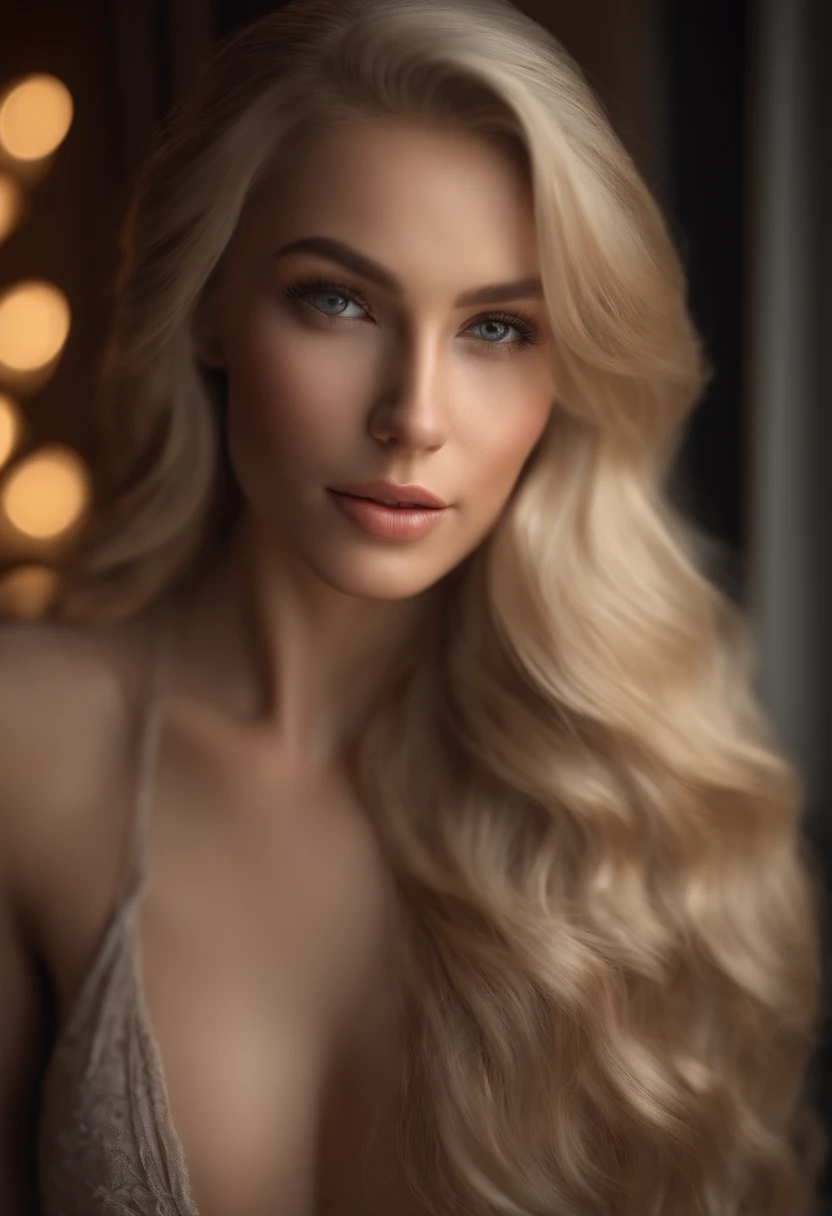 gorgeous woman with extra long wavy blonde hair, detailed alluring eyes, long sexy legs, nude, ((detailed facial features)), (finely detailed skin), pale skin, realistic skin texture, extreme skin details, (pores:0.1), in the background bedroom, best quality masterpiece, photorealistic, hyperrealistic, detailed, 8k, HDR, (Soft color: 1.2), shallow depth of field, broad light, high contrast, backlighting, bloom, light sparkles, chromatic aberration, sharp focus, RAW color photo