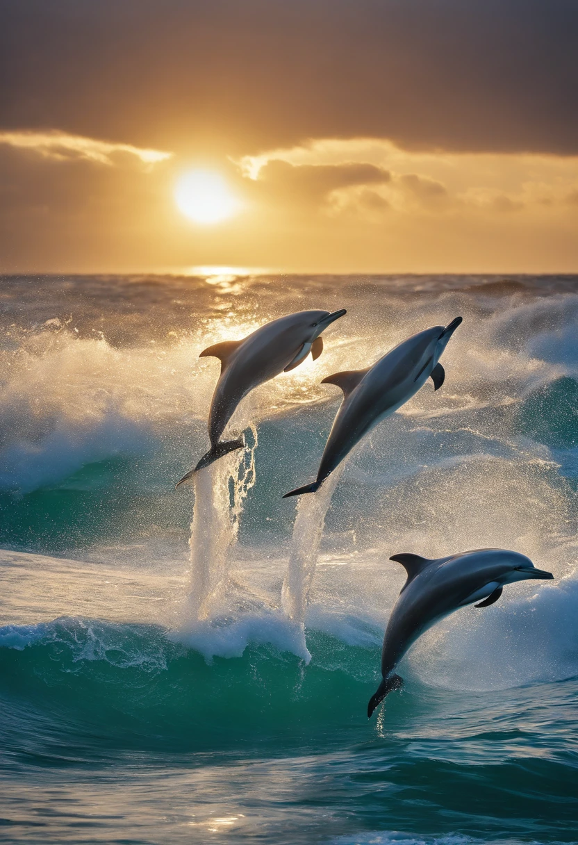 Claro! Here's a digital art prompt of dolphins in the sea:
"Golfinhos Saltando nas Ondas": Imagine um dia ensolarado no oceano, with a clear blue sky and crystal clear waters. Desenhe um grupo de golfinhos saltando nas ondas do mar. Use shades of blue and green to portray the water and create a sense of movement. Adicione detalhes aos golfinhos, mostrando sua pele suave e brilhante, as well as their distinctive facial features. Experiment with different poses and angles to capture the energy and grace of dolphins in action. Se quiser adicionar um toque extra, You can include a rainbow in the background or some seagulls flying over the sea. Deixe a imagem transmitir a energia e a alegria dos golfinhos enquanto eles nadam e brincam nas ondas. Divirta-se criando essa cena marinha encantadora!