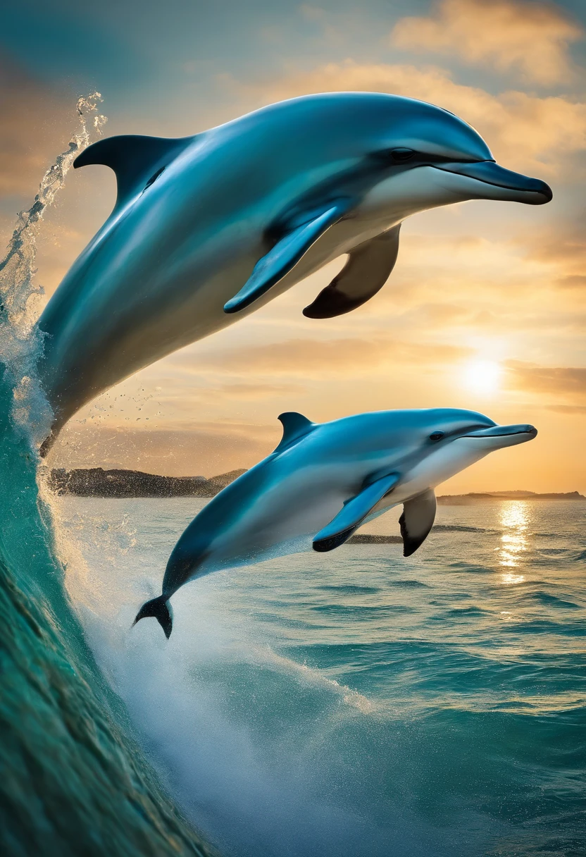 Claro! Here's a digital art prompt of dolphins in the sea:
"Golfinhos Saltando nas Ondas": Imagine um dia ensolarado no oceano, with a clear blue sky and crystal clear waters. Desenhe um grupo de golfinhos saltando nas ondas do mar. Use shades of blue and green to portray the water and create a sense of movement. Adicione detalhes aos golfinhos, mostrando sua pele suave e brilhante, as well as their distinctive facial features. Experiment with different poses and angles to capture the energy and grace of dolphins in action. Se quiser adicionar um toque extra, You can include a rainbow in the background or some seagulls flying over the sea. Deixe a imagem transmitir a energia e a alegria dos golfinhos enquanto eles nadam e brincam nas ondas. Divirta-se criando essa cena marinha encantadora!