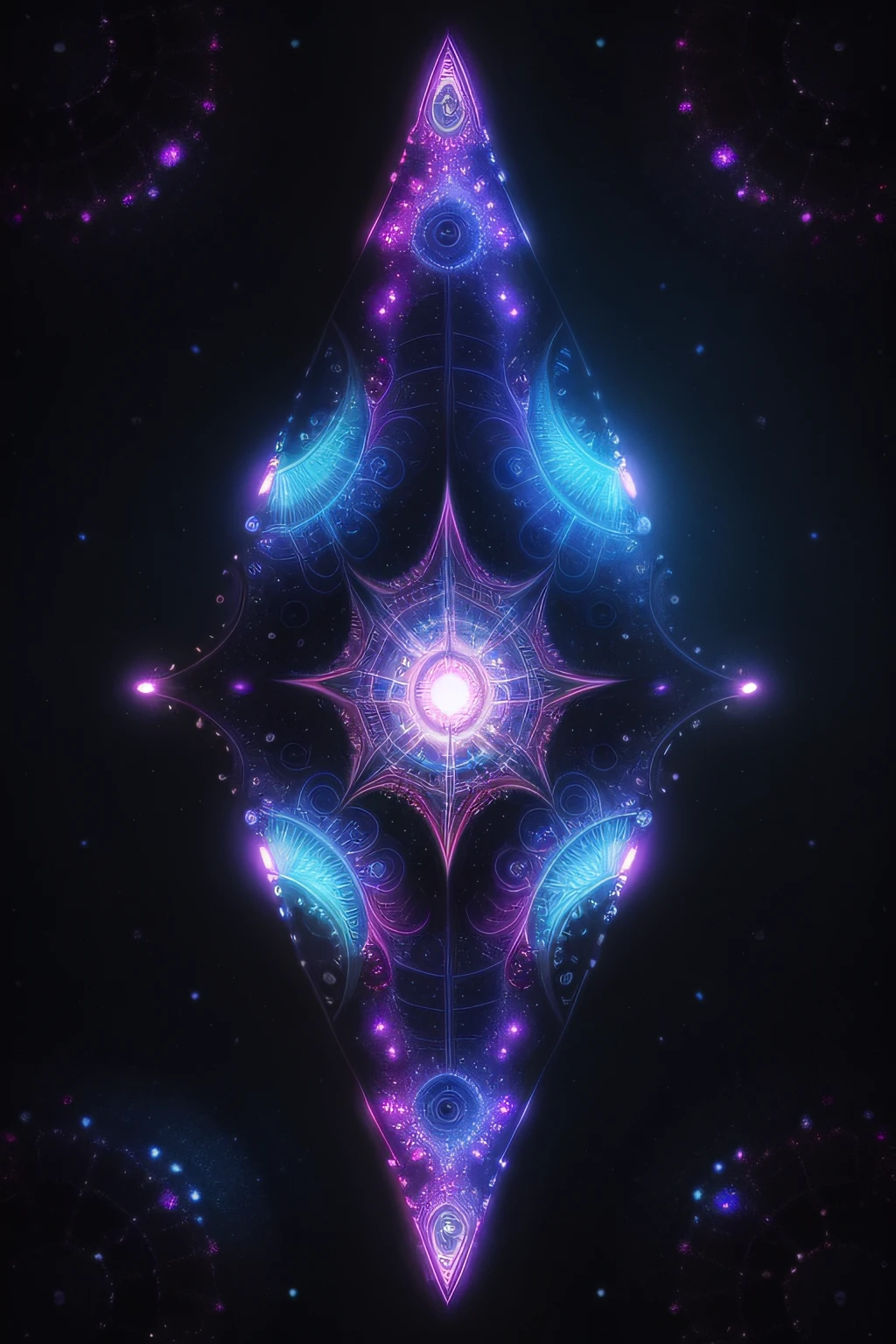 nave espacial alienigena colorida psicodelica fractal, psychedelic, art, fractalien