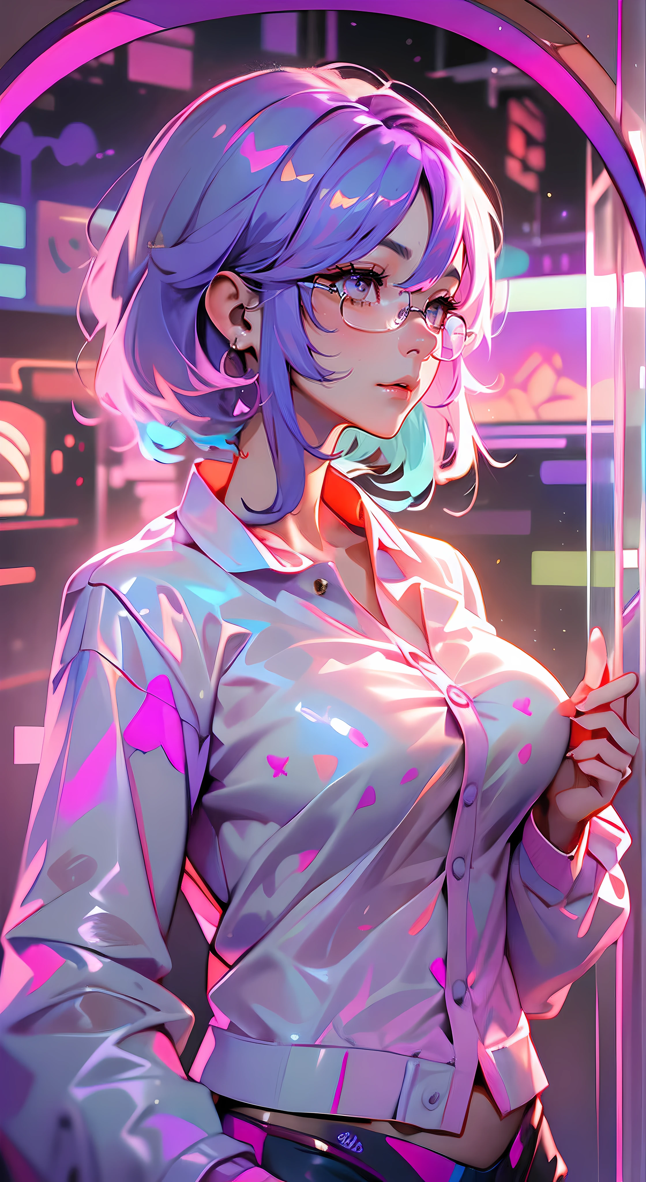 Face repaint,Delicate facial features,With small black glasses,Eyes tease