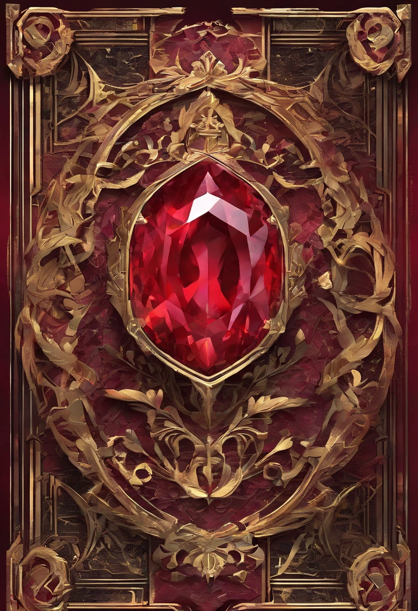 ((Best quality)), ((masterpiece)), (detailed:1.4), a gorgeous red ruby stone with golden letters RS engraved