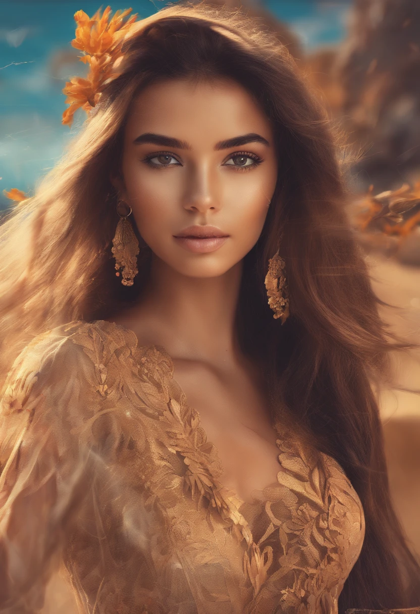 Qualidade de imagem superior, 8k, um close up de uma mulher em um vestido amarelo em uma praia, mulher jovem muito bonita, Mulher mexicana bonita, menina modelo bonita, modelo bonito da menina, modelo feminino bonito, mulher amarela bonita, mulher atraente, Violeta Myers, beleza de cair o queixo, menina atraente, Atraente e bonito, lindo rosto latino, Uma bela jovem mulher, Retrato Sophie Mudd, lindo modelo jovem