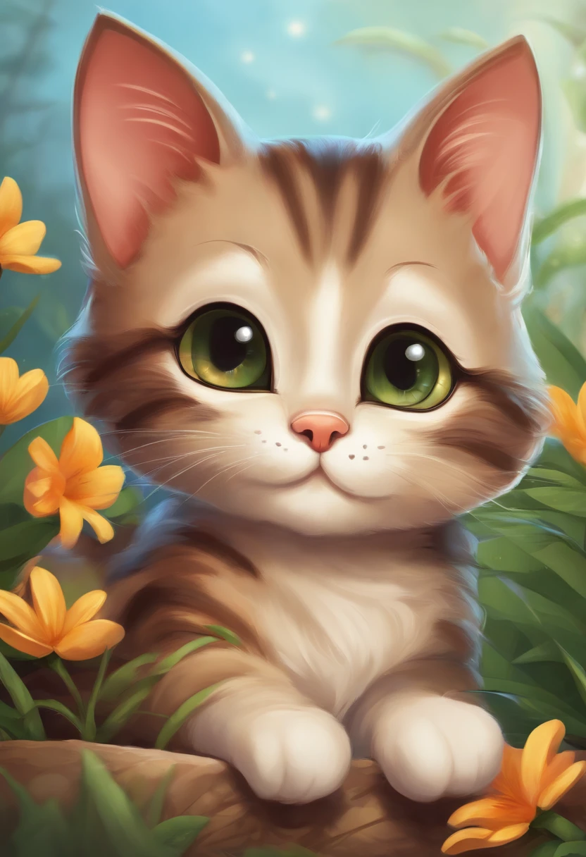 a cute cat , cartoon , artwork , animal , high quality ,cat .