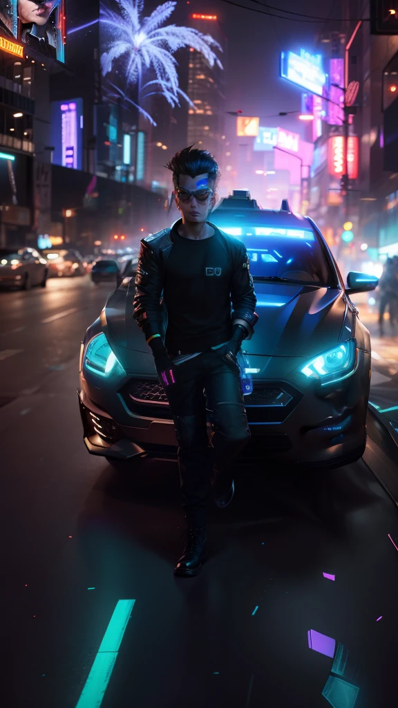 Change background cyberpunk handsome boy, realistic face. 8k ultra high quality realistic,