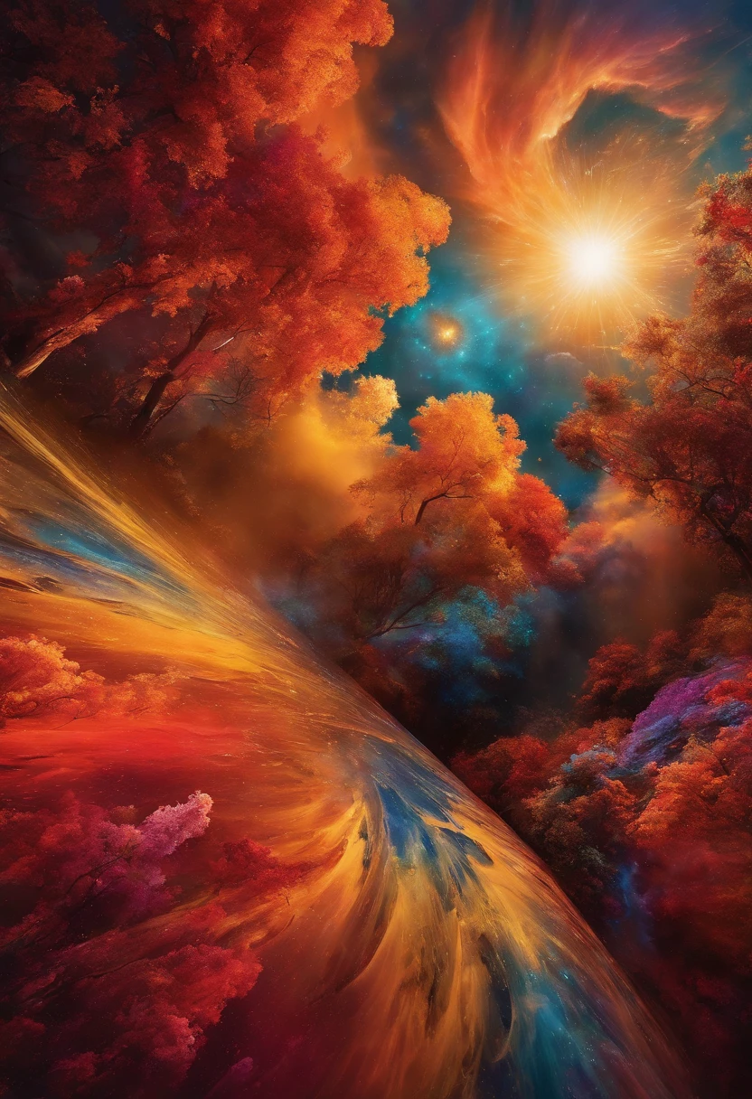 (best quality,highres,ultra-detailed,realistic),explosion of colors in all directions, vibrant and dynamic composition, intense and rich color palette, a mesmerizing display of color and energy, vivid and striking hues, flickering and swirling colors, bursts of vibrant pigments blending and colliding, a kaleidoscope of colors, an explosion of creativity and imagination.