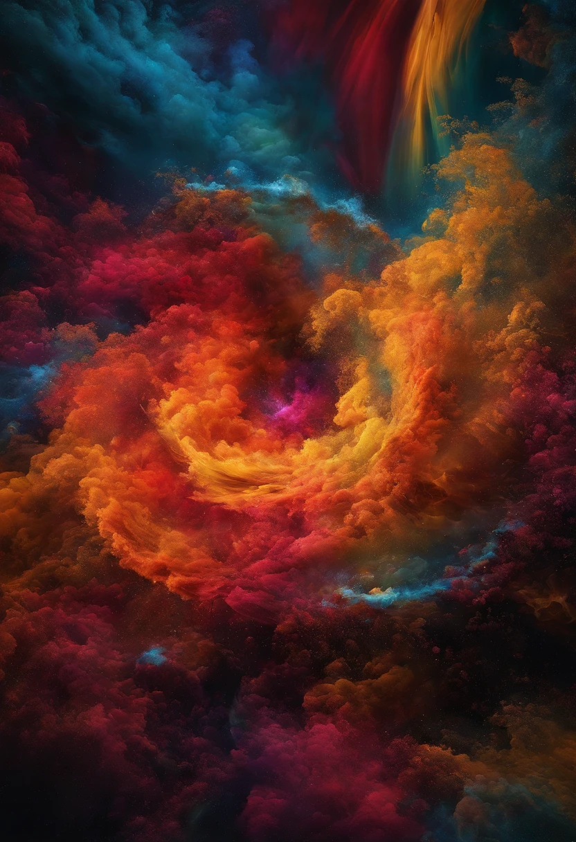 (best quality,highres,ultra-detailed,realistic),explosion of colors in all directions, vibrant and dynamic composition, intense and rich color palette, a mesmerizing display of color and energy, vivid and striking hues, flickering and swirling colors, bursts of vibrant pigments blending and colliding, a kaleidoscope of colors, an explosion of creativity and imagination.