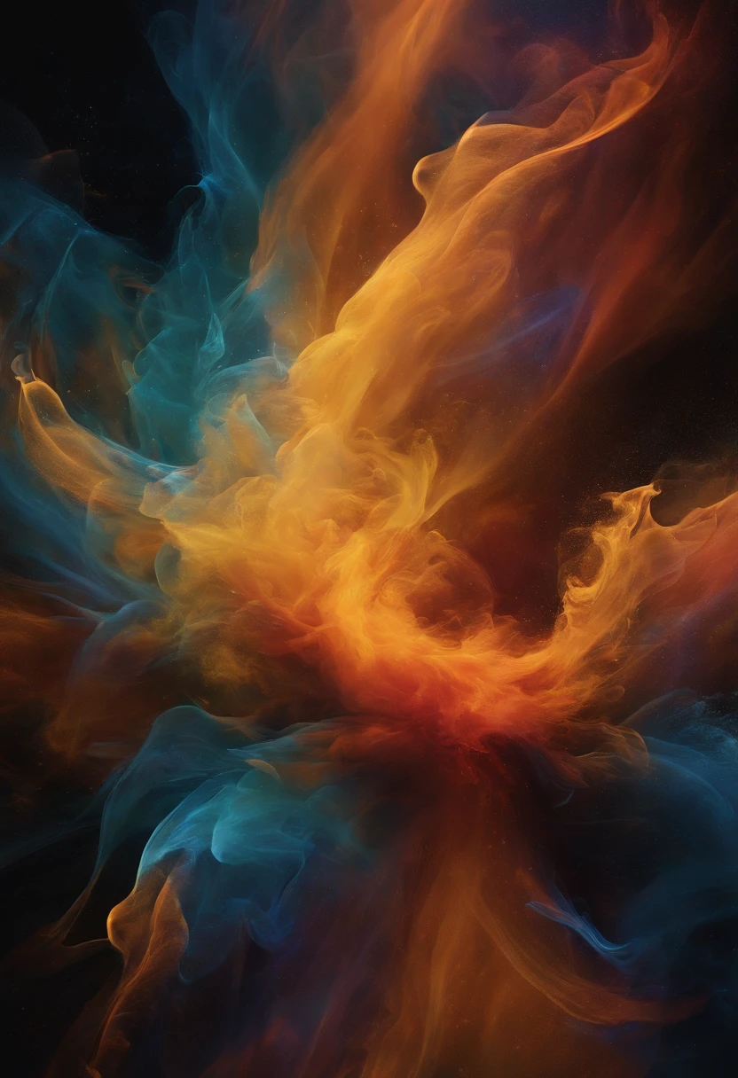 (best quality,4k,highres,masterpiece:1.2),ultra-detailed,realistic:1.37,colorful,smoke explosion,abstract art,blurred background,vibrant colors,fluid movement,sharp focus,photorealistic lighting,ethereal atmosphere,striking contrast,bokeh,explosive energy,whirling motion,color palette,creative chaos,dreamlike ambiance,wisps of smoke,mesmerizing patterns,waves of color,dynamic composition,intricate details,fluid brushstrokes,translucent layers,emotive expression,abstract expressionism,spontaneous inspiration,impressionistic interpretation,sensory experience,visual harmony,immersive art,wonder and awe,pure visual pleasure.