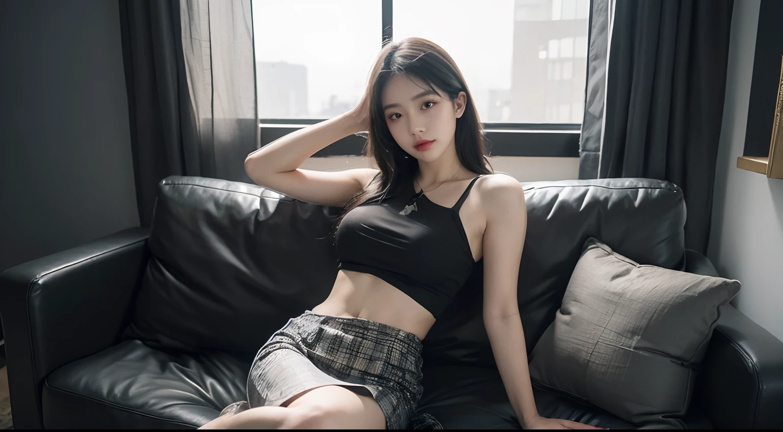 (masterpiece:1.3), (8 thousand, realistic, RAW photos, best quality: 1.4), (1 woman),(sheer silk blouse), (short skirt), (양쪽 다리에 짙은색 realistic 스타킹 신고), (Wear high heels on both feet), (Leaning on the bed), ( Raise your knees and spread your legs), (Put both hands on your head), (very sexy), (Beautiful cat between spread legs), (full body shot), (Beautiful makeover), (Realistic and truly beautiful face), (really beautiful body) , (long eyelashes), (double eyelid),  (big bust) , (Strong body through exercise), (beautiful abs), (Beautiful heaps), (tall), (black hair. parted, long hair:1.3), (아름다운 parted스타일), (realistic 이고 정말 아름답고 섬세한 눈), (realistic and beautiful skin), (nudity), (absurd), (attractive), (ultra high resolution),  (golden ratio), (Two realistic and beautiful long legs), (realistic 팔), (necklace), (earring),(beautiful nails manicure), (So beautiful and sexy)