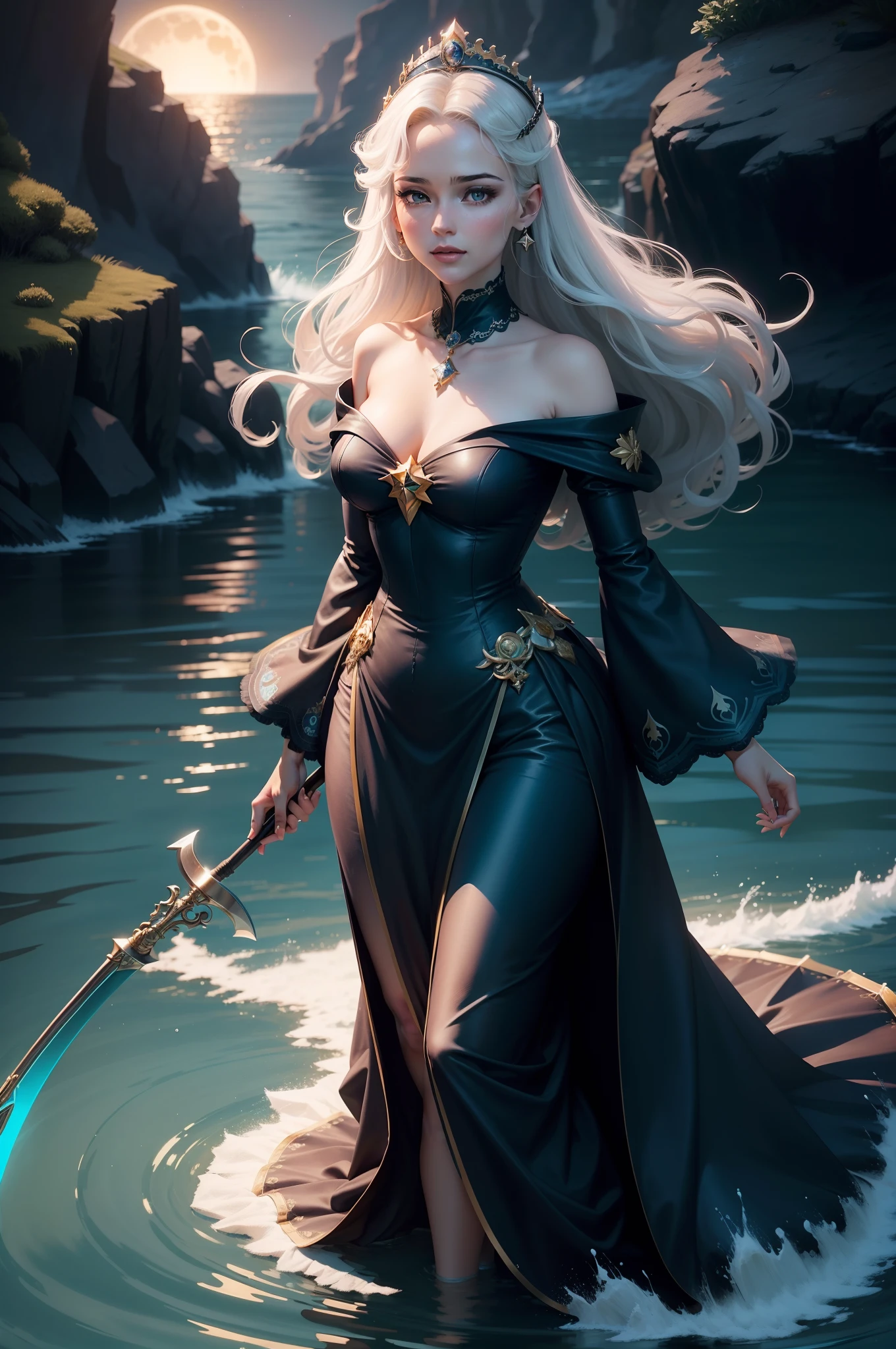 There is a princess beyond the sea That you can't take your eyes off: During the day the light of God eclipses, At night it illuminates the earth, The Moon shines under the scythe, And a star burns in the forehead. And she herself is majestic, Stands out like a peacock; And how she speaks, As if a little river murmurs