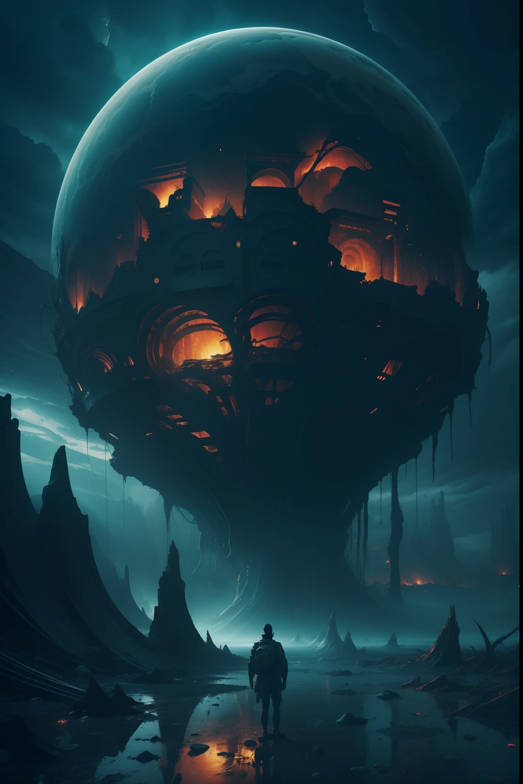 (best quality,4k,8k,highres,masterpiece:1.2),ultra-detailed,(realistic,photorealistic,photo-realistic:1.37),portraits,landscape,horror,anime,sci-fi,photography,concept artists,surrealism, vibrant colors, dramatic lighting, bizarre creatures, distorted objects, melting buildings, floating islands, twisted reality, glitch effects, mind-bending perspectives, chaotic atmosphere, eerie ambiance, surreal creatures, blending of different environments, dreamlike scenery, illusionary elements, abstract concepts, intense emotions, eerie neon lights, fragmented spaces
