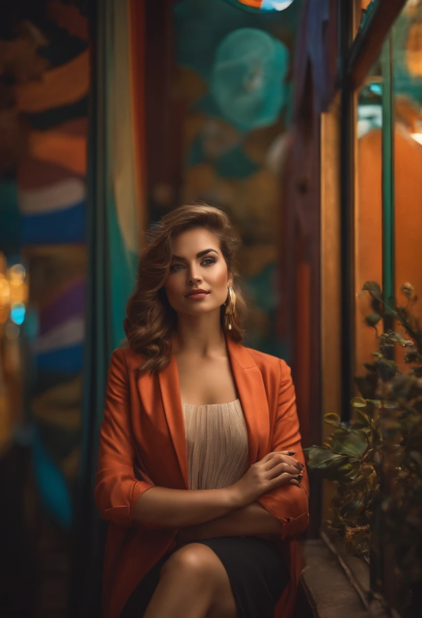 una mujer joven y hermosa presentadora de noticias