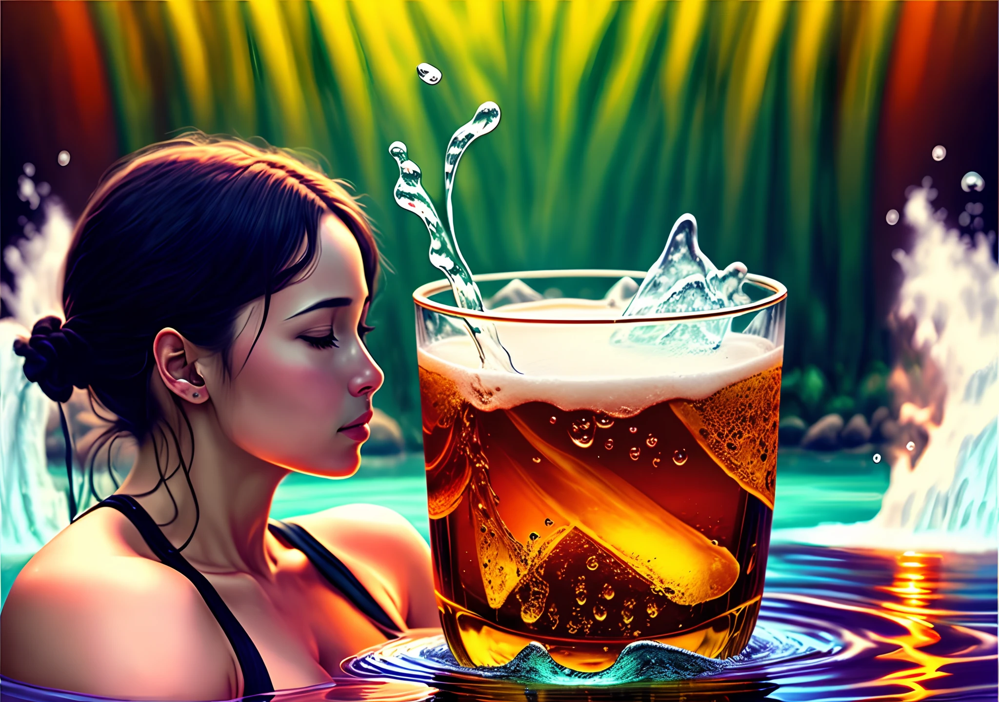 1. detoxification: An image of a person drinking a glass of fresh, pure water, symbolizing the cleansing and purification of the body. It can be an image with vibrant, crisp colors to convey the feeling of freshness and vitality.
Cachoeira