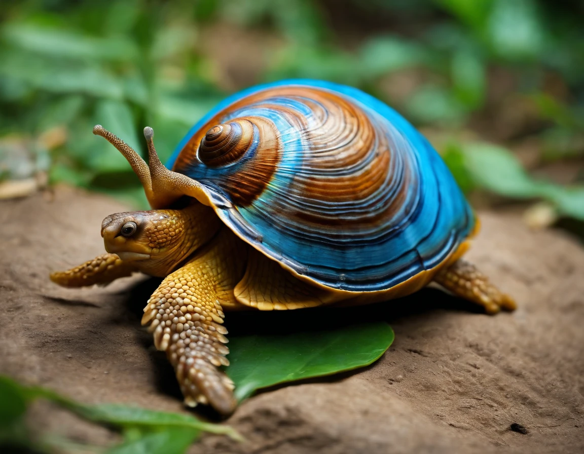 Caracol concha azul, desenho