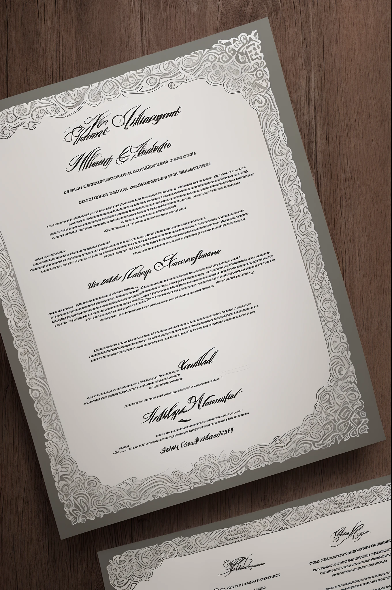 Marrige certificat, cool design, masterpiece