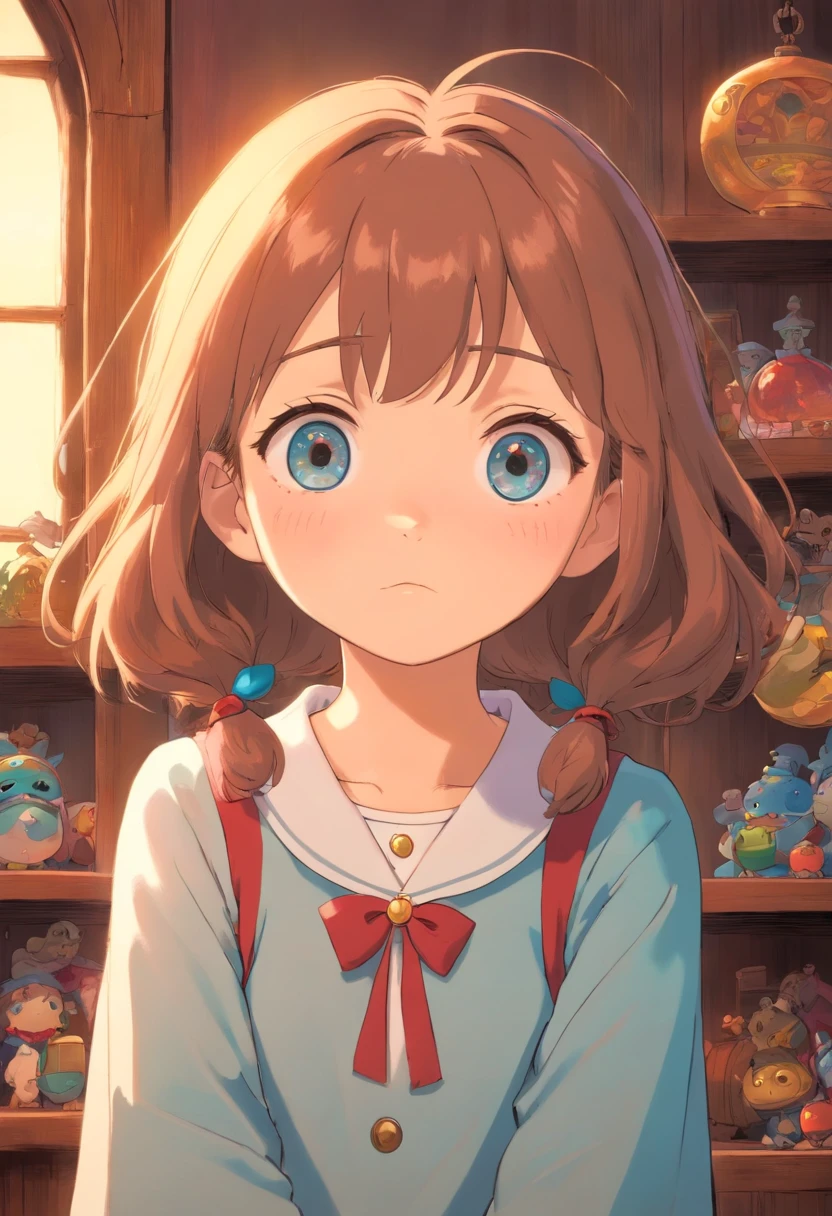 best quality, masterpiece,1girl,solo, looking at viewer, sad, puffy eyes, broken toy, tears on cheek
