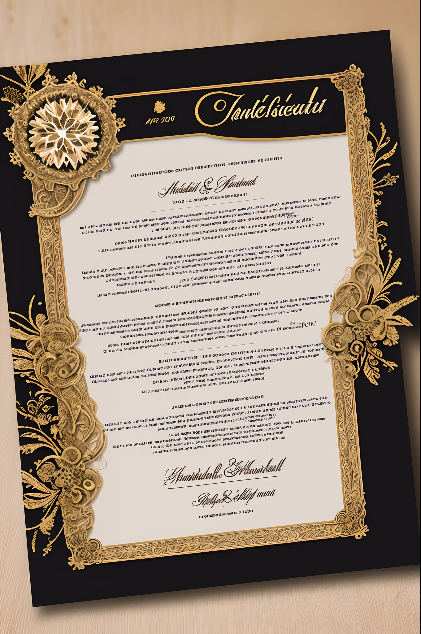 Marrige certificat, cool design, masterpiece