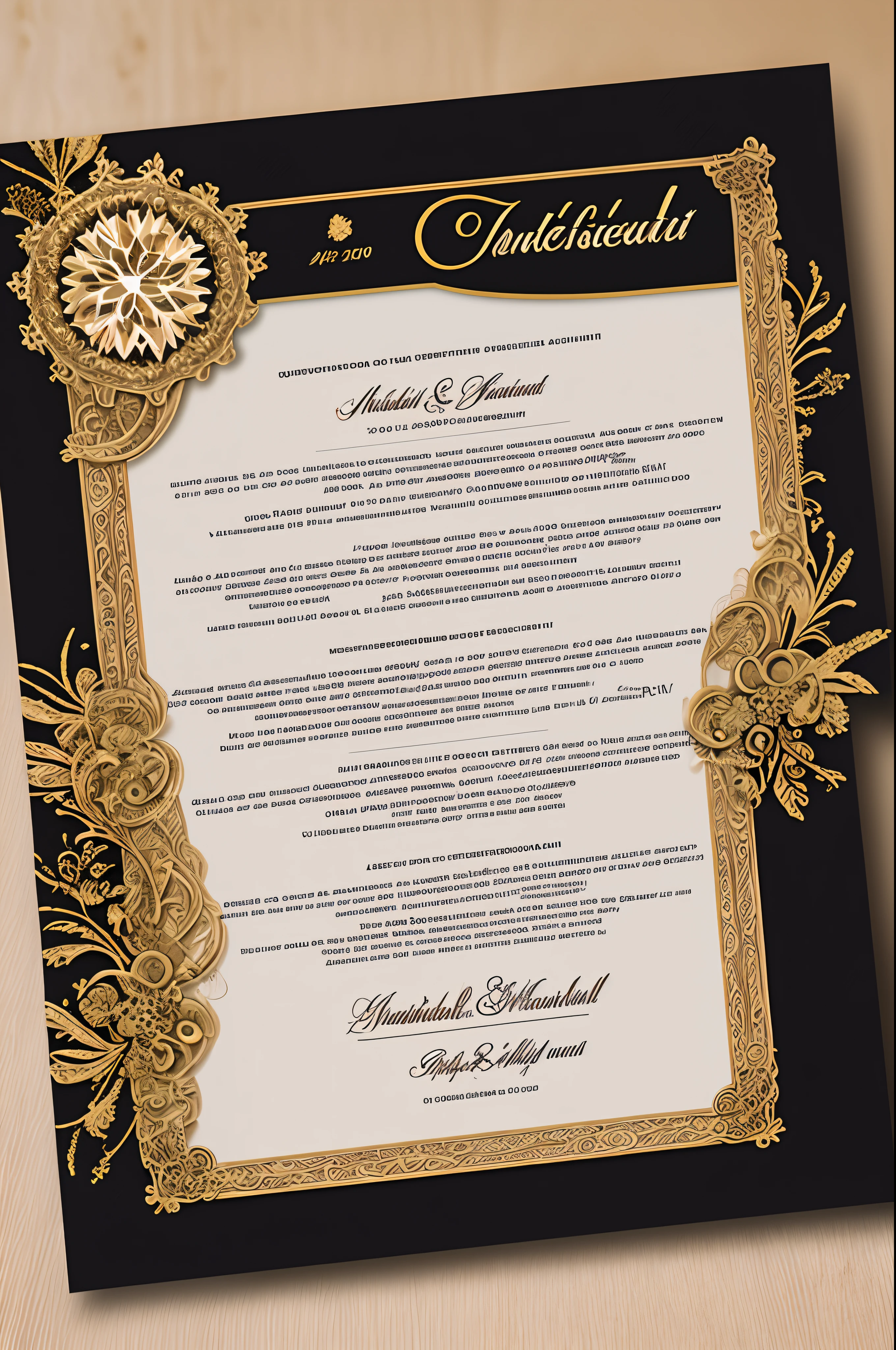 Marrige certificat, cool design, masterpiece