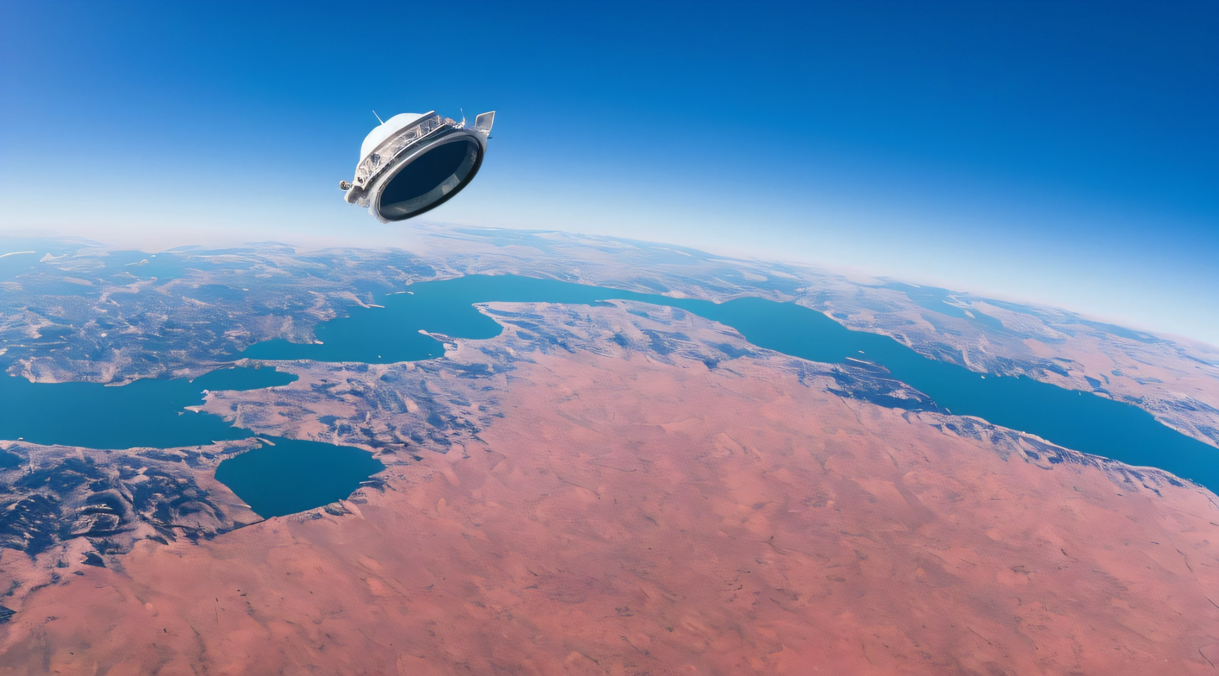 Astronauta sentado em uma rocha olhando para terra, imagem extremamente realista, imagem no estilo interestelar