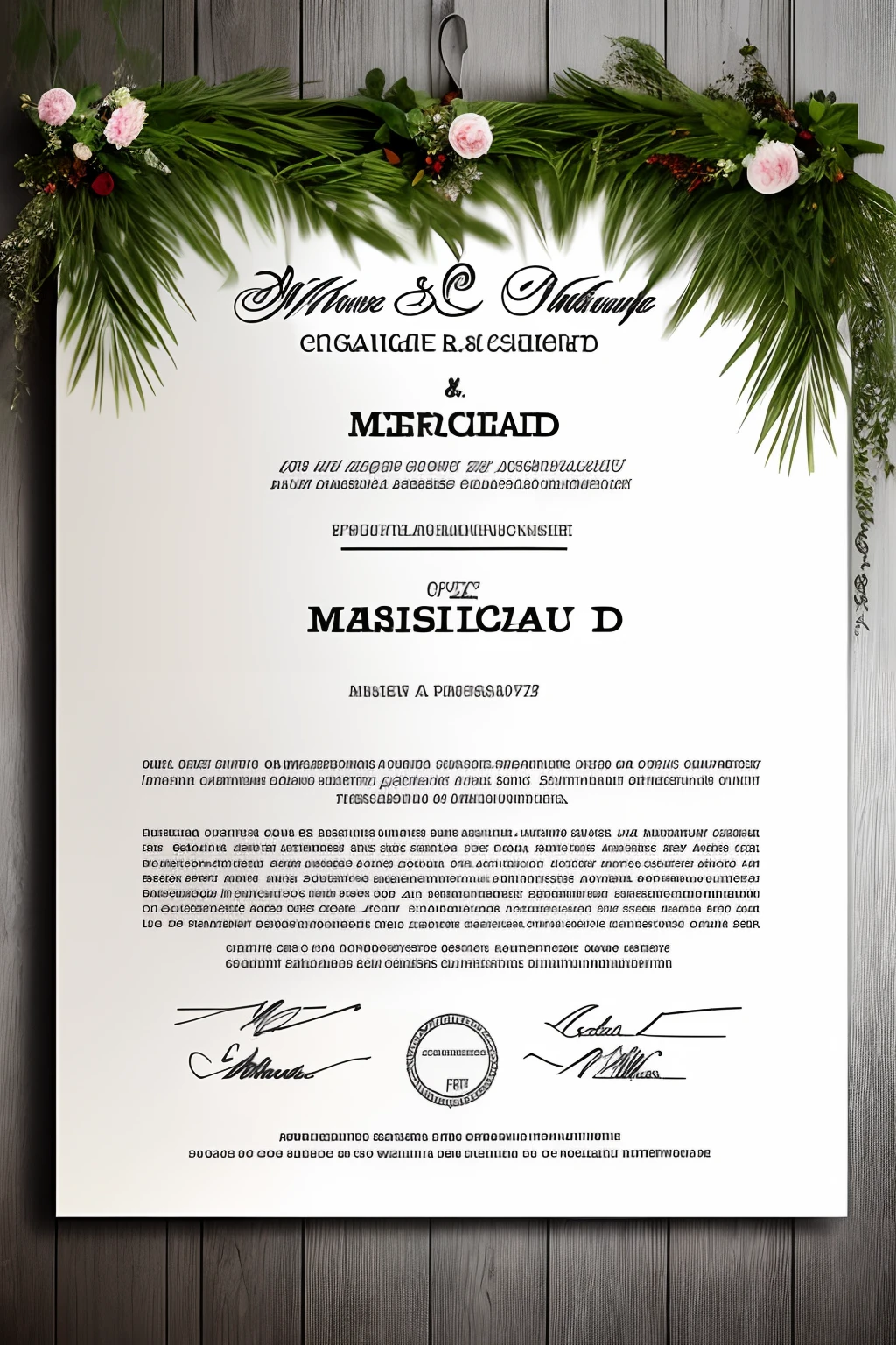Marrige certificat, cool design, masterpiece, template . Pdf