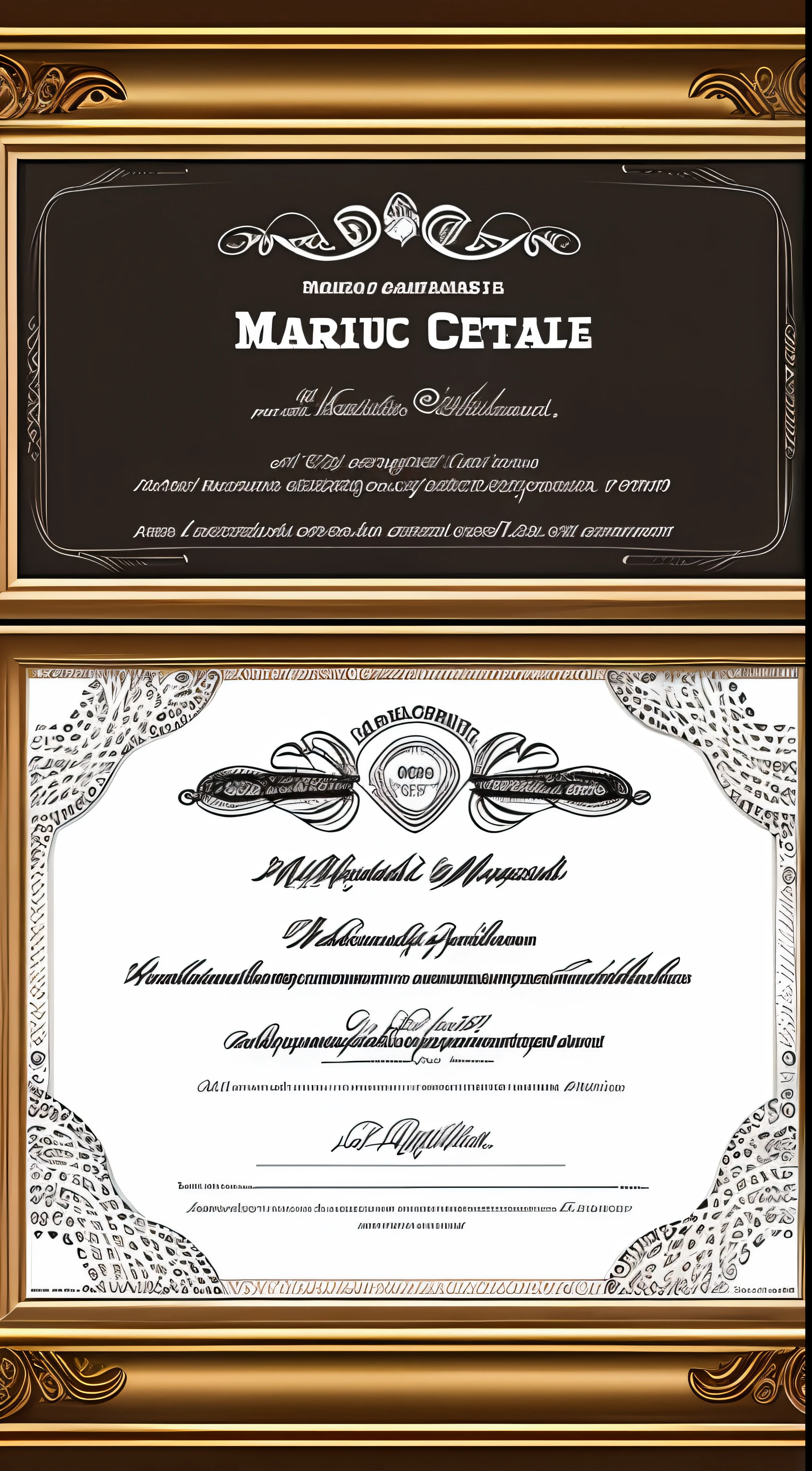 Marrige certificat, cool design, masterpiece, template . Pdf