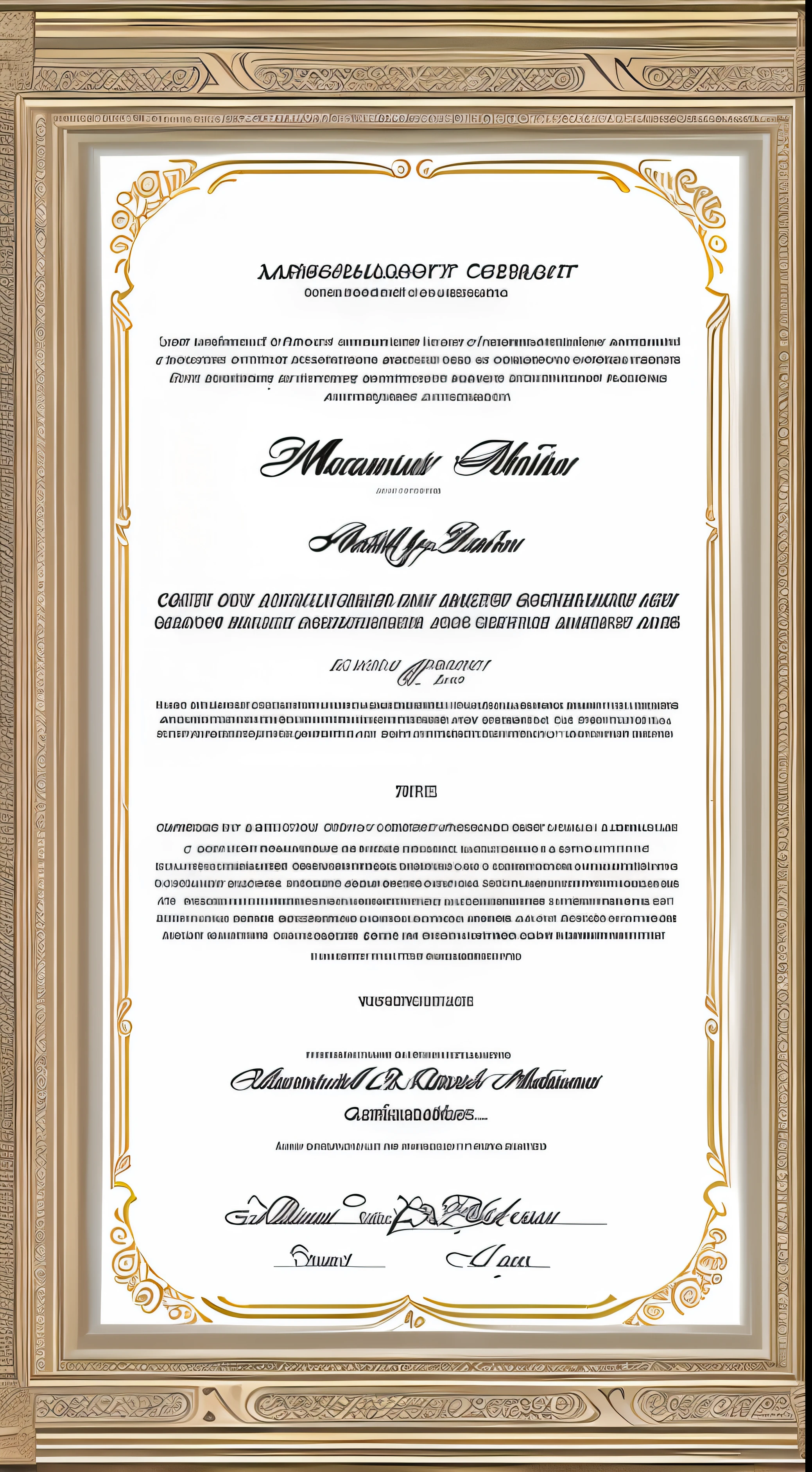Marrige certificat, cool design, masterpiece, template . Pdf