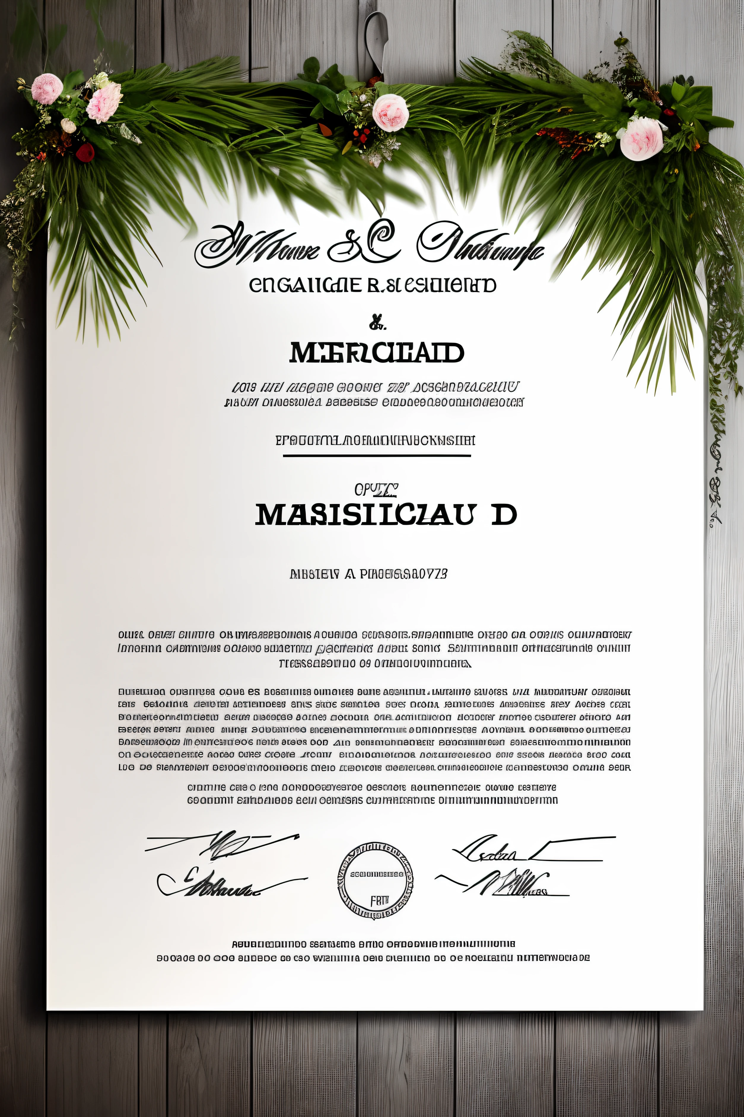 Marrige certificat, cool design, masterpiece, template . Pdf