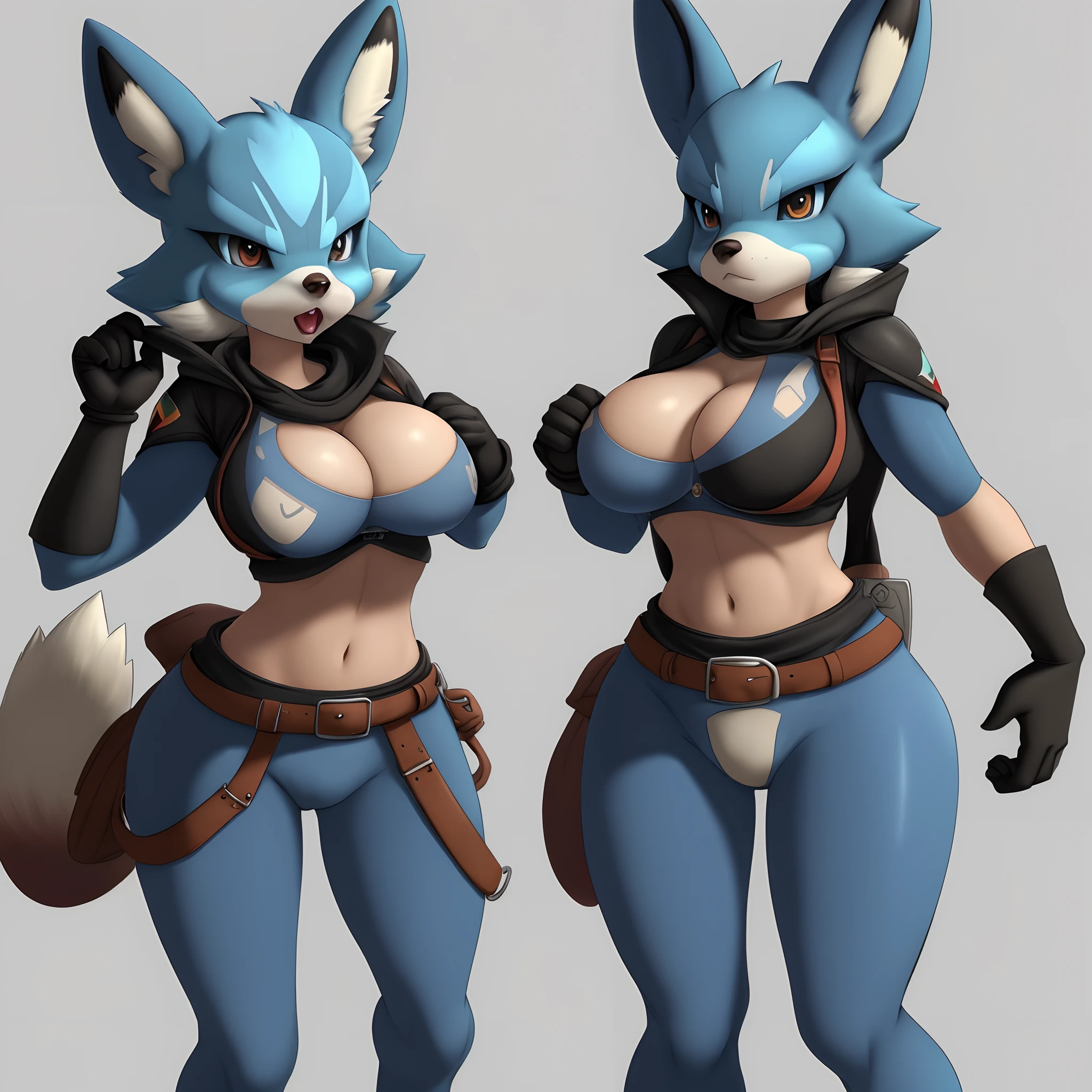 A busty lucario female