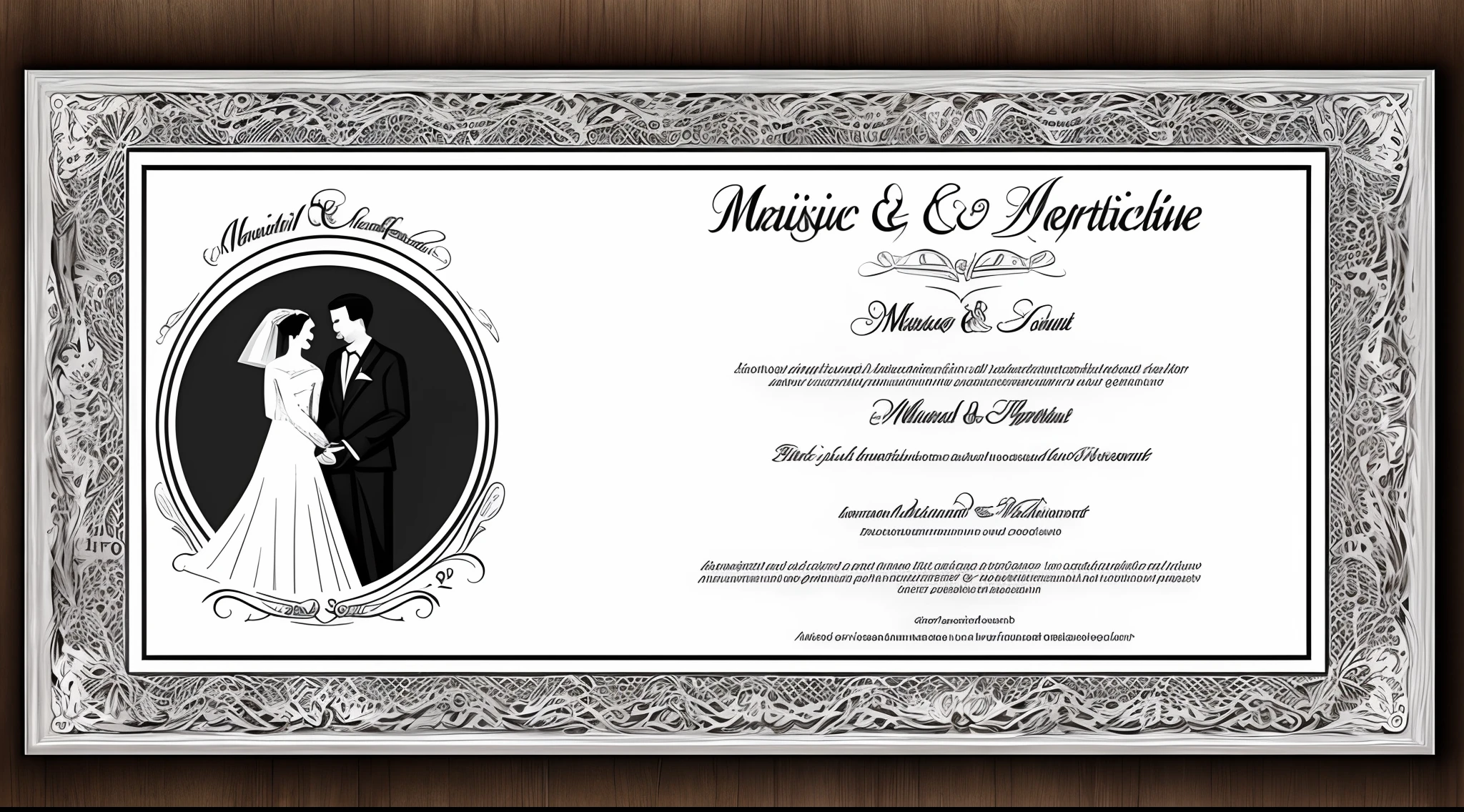 Marrige certificat, cool design, masterpiece, template . Pdf