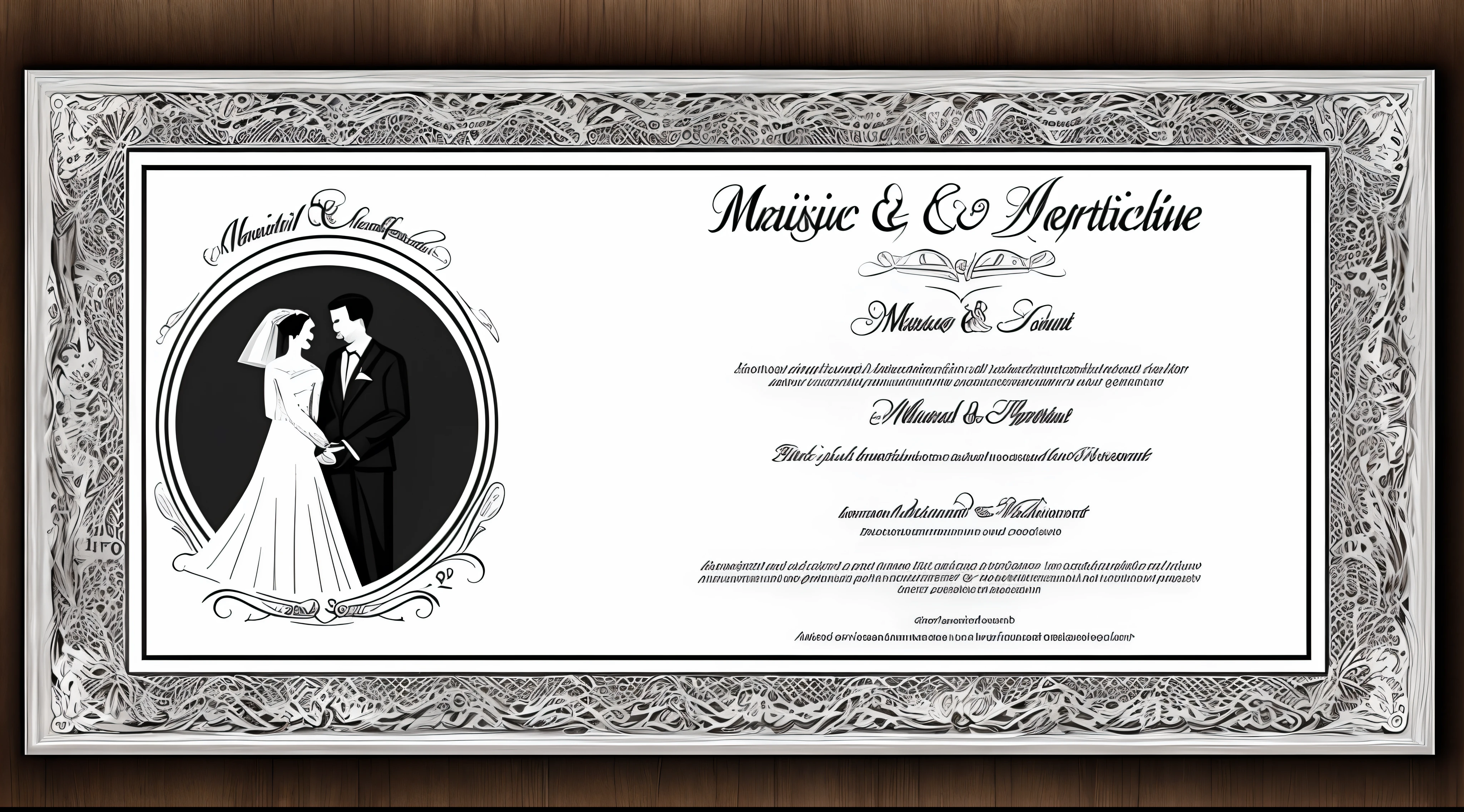 Marrige certificat, cool design, masterpiece, template . Pdf