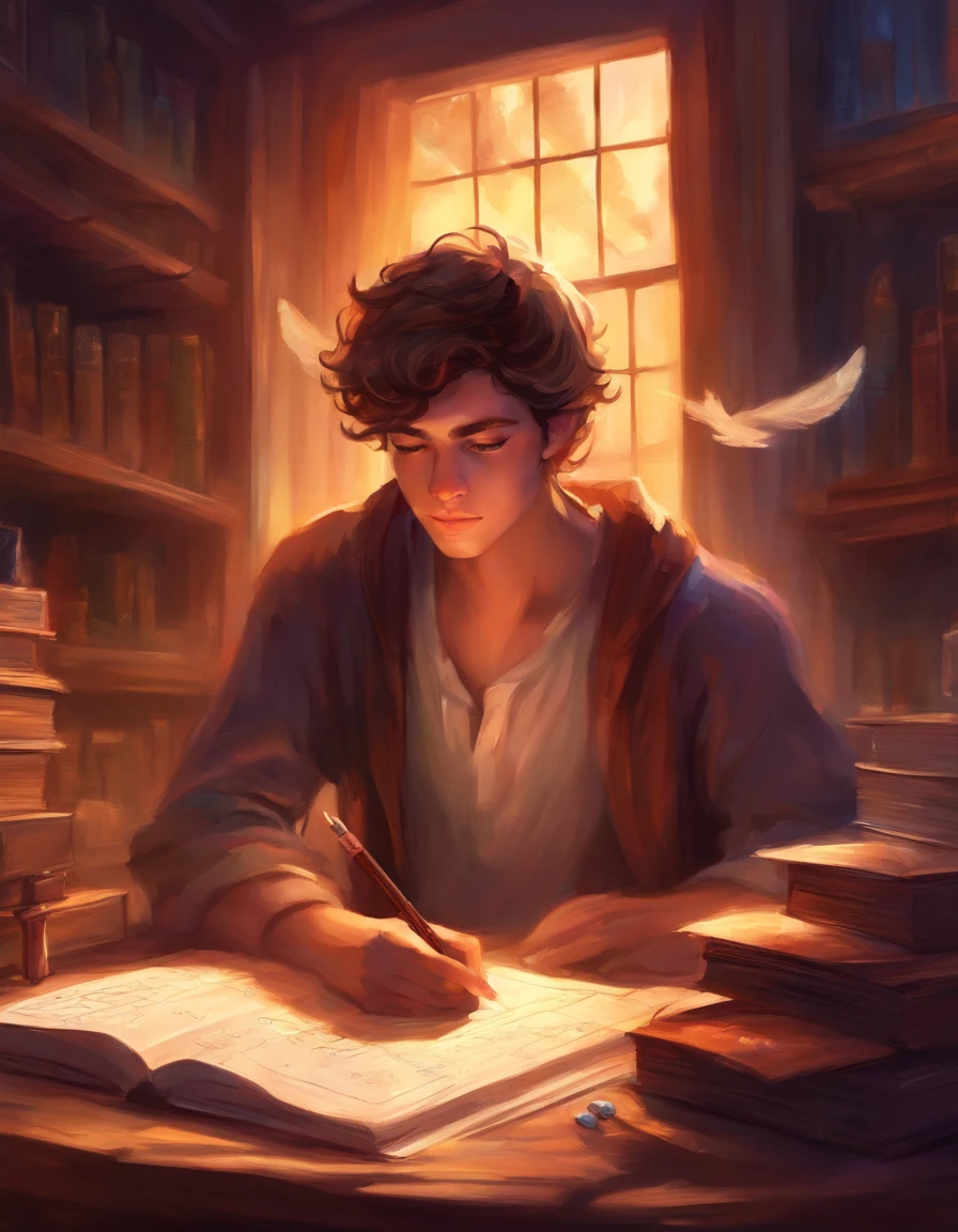 AGER IN HIS DIMLY LIT ROOM STUDYING MATH BY CANDLELIGHT DREAMING OF A BRIGHT FUTURE